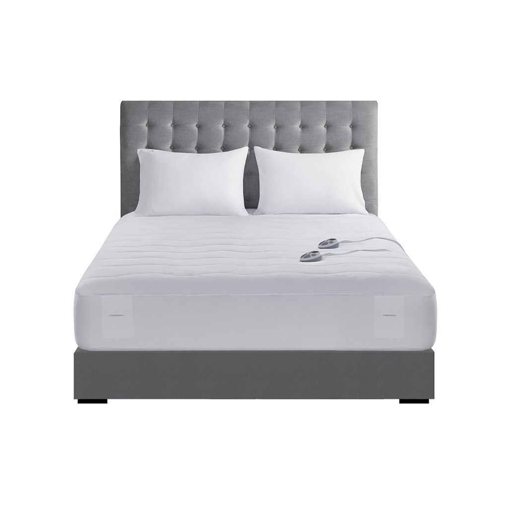 Plush - King Heated Mattress Pad - White