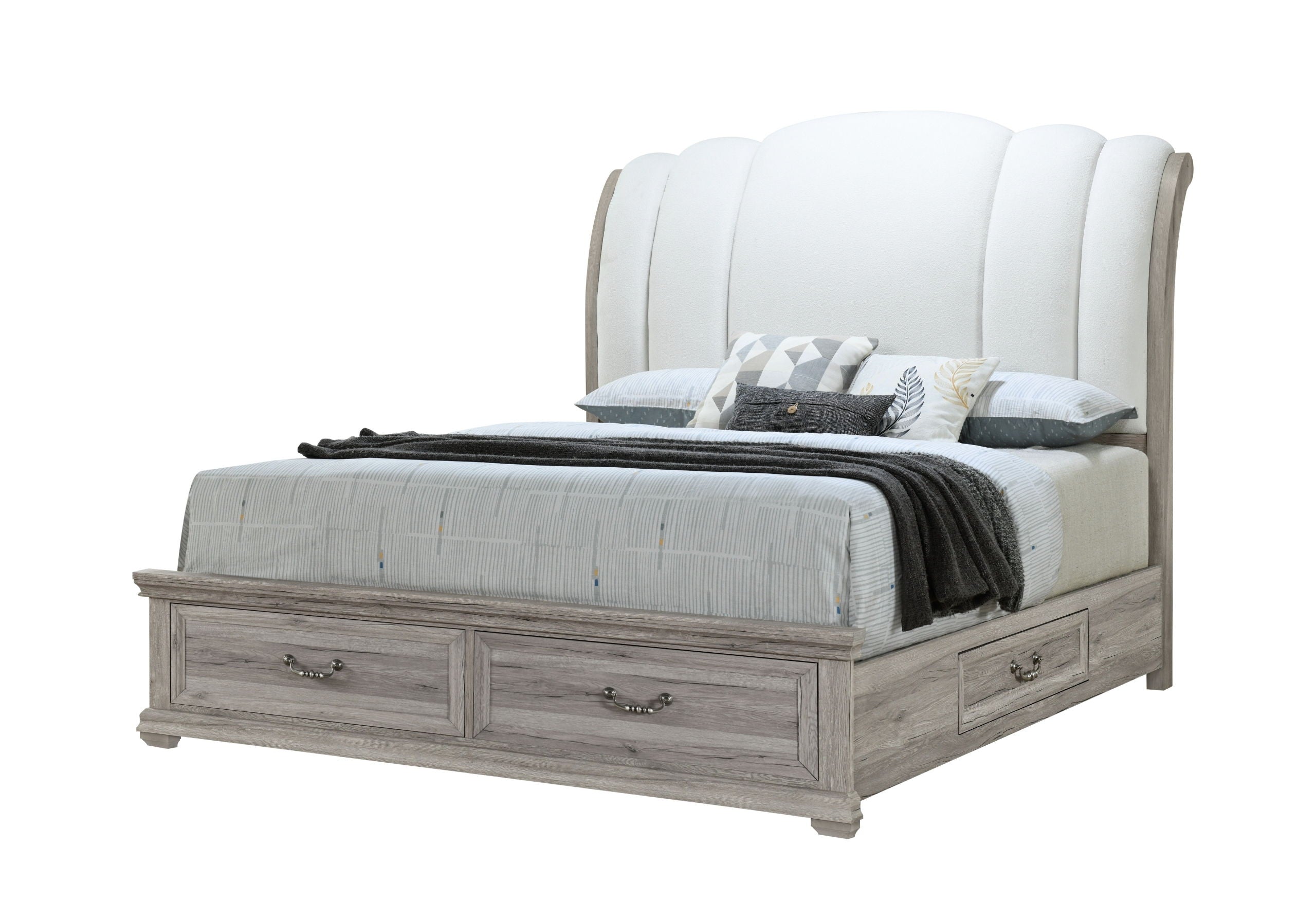 Rowan - 5 Piece Queen Storage Bedroom Set - Natural