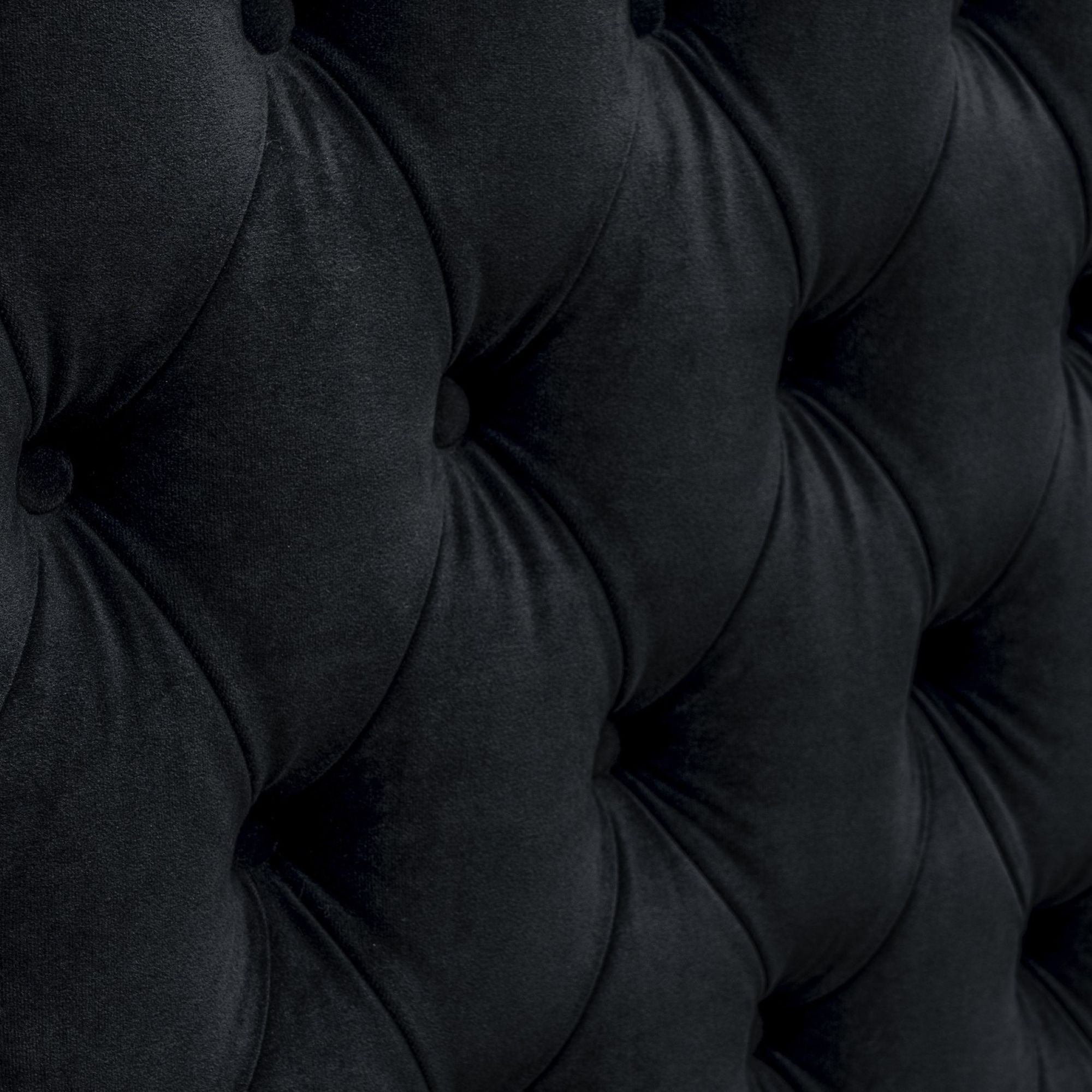 Amelia - Upholstered Velvet Wingback Headboard With Button Tufting & Nailhead Trim - Black