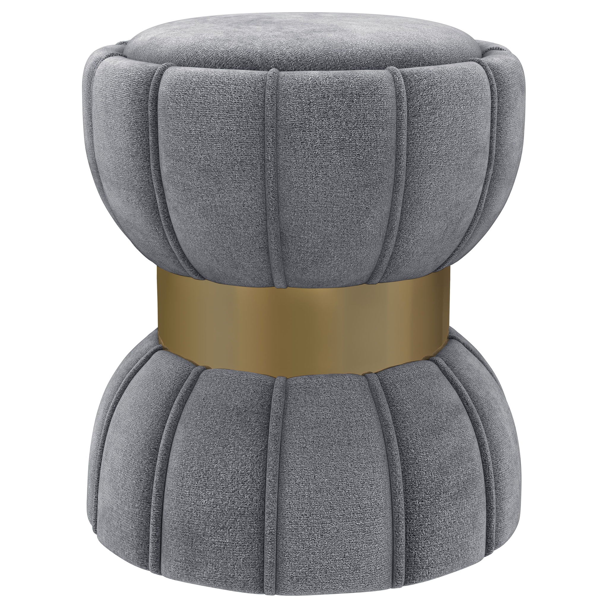 Round Upholstered Ottoman Pouf With y Soft Upholstery