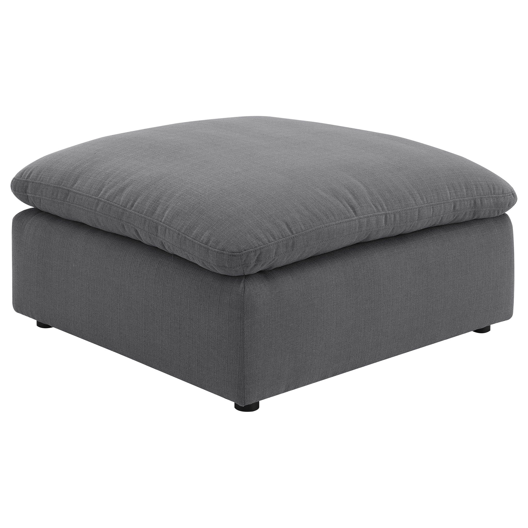 Greeley - Upholstered Square Ottoman With Cushion - Charcoal