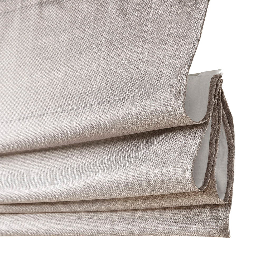 Galen - 34" Basketweave Room Darkening Cordless Roman Shade - Taupe