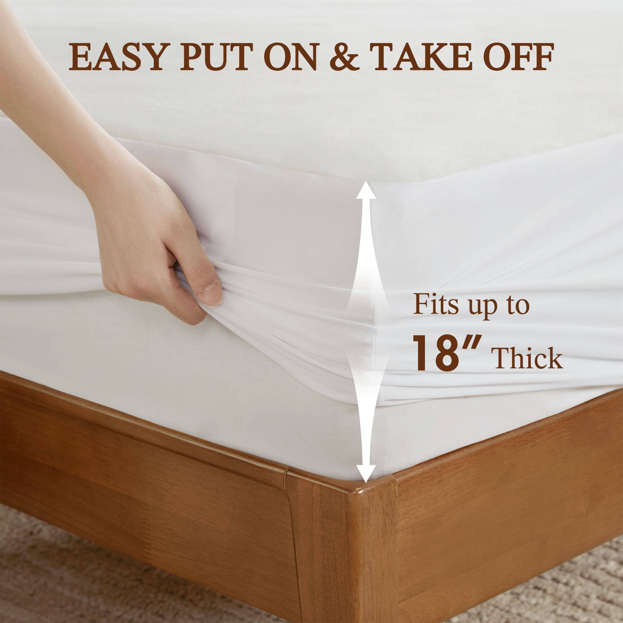 Nonwoven - California King Heated Mattress Pad - White