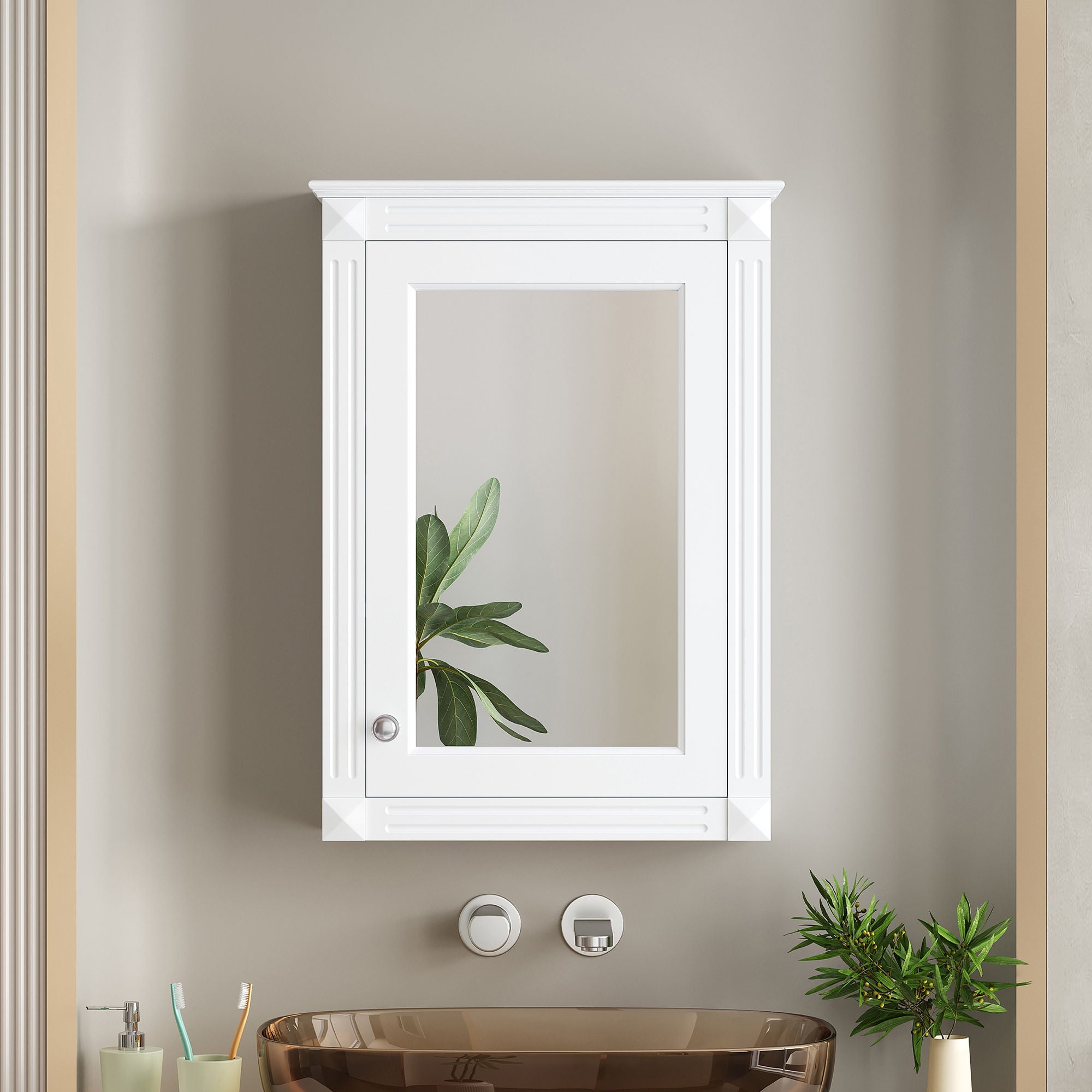 Wall Mounted Bathroom Storage Medicine Cabinet For Over Toilet With Mirror