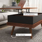 HOMCOM Lift Top Coffee Table, 39.25" Coffee Table with Hidden Compartments and Wood Legs, Walnut