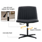 Black High Grade Pu Material. Home Computer Chair Office Chair Adjustable 360 ° Swivel Cushion Chair With Black Foot Swivel Chair Makeup Chair Study Desk Chair. No Wheels 
   W1151110975