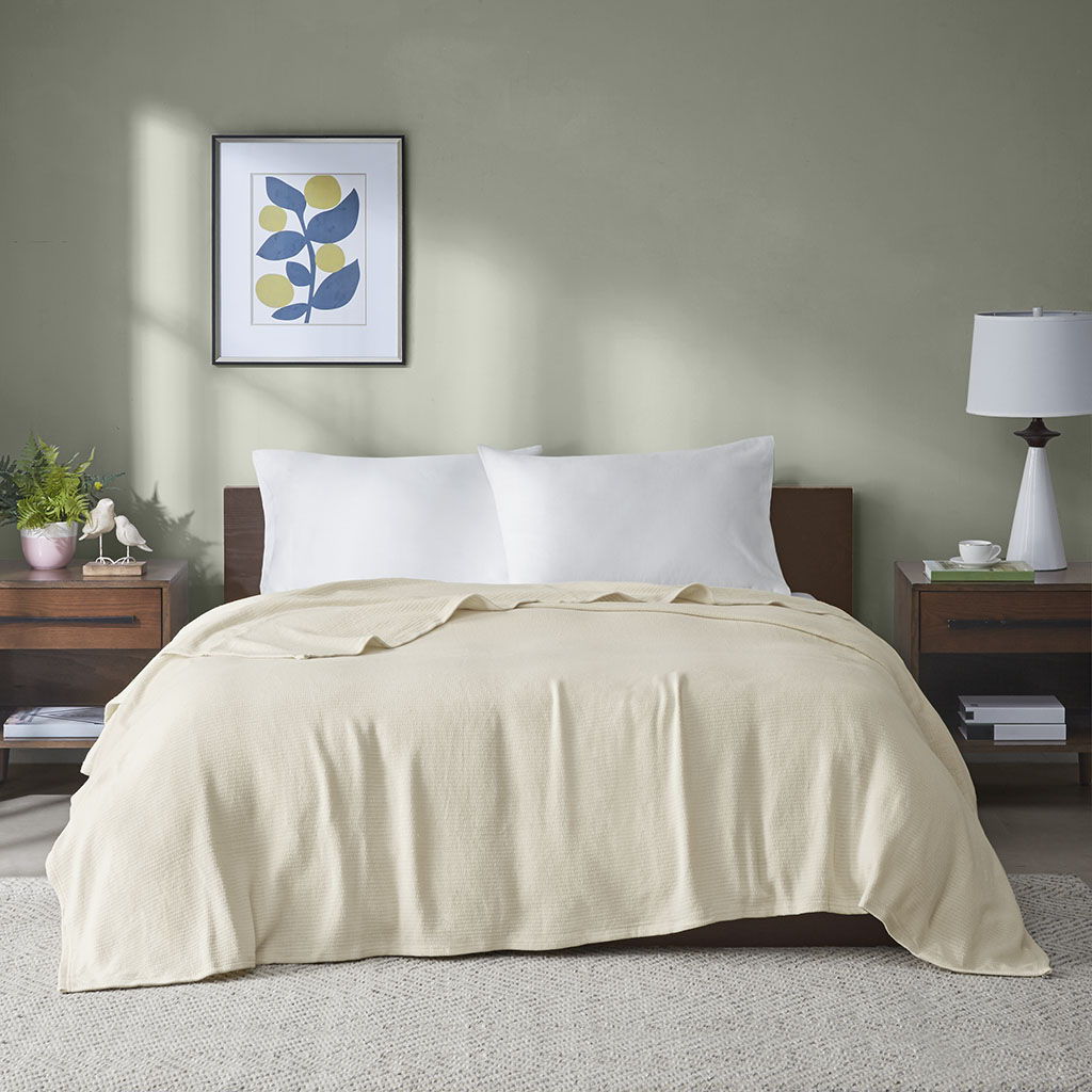 Freshspun Basketweave - Blanket - Natural