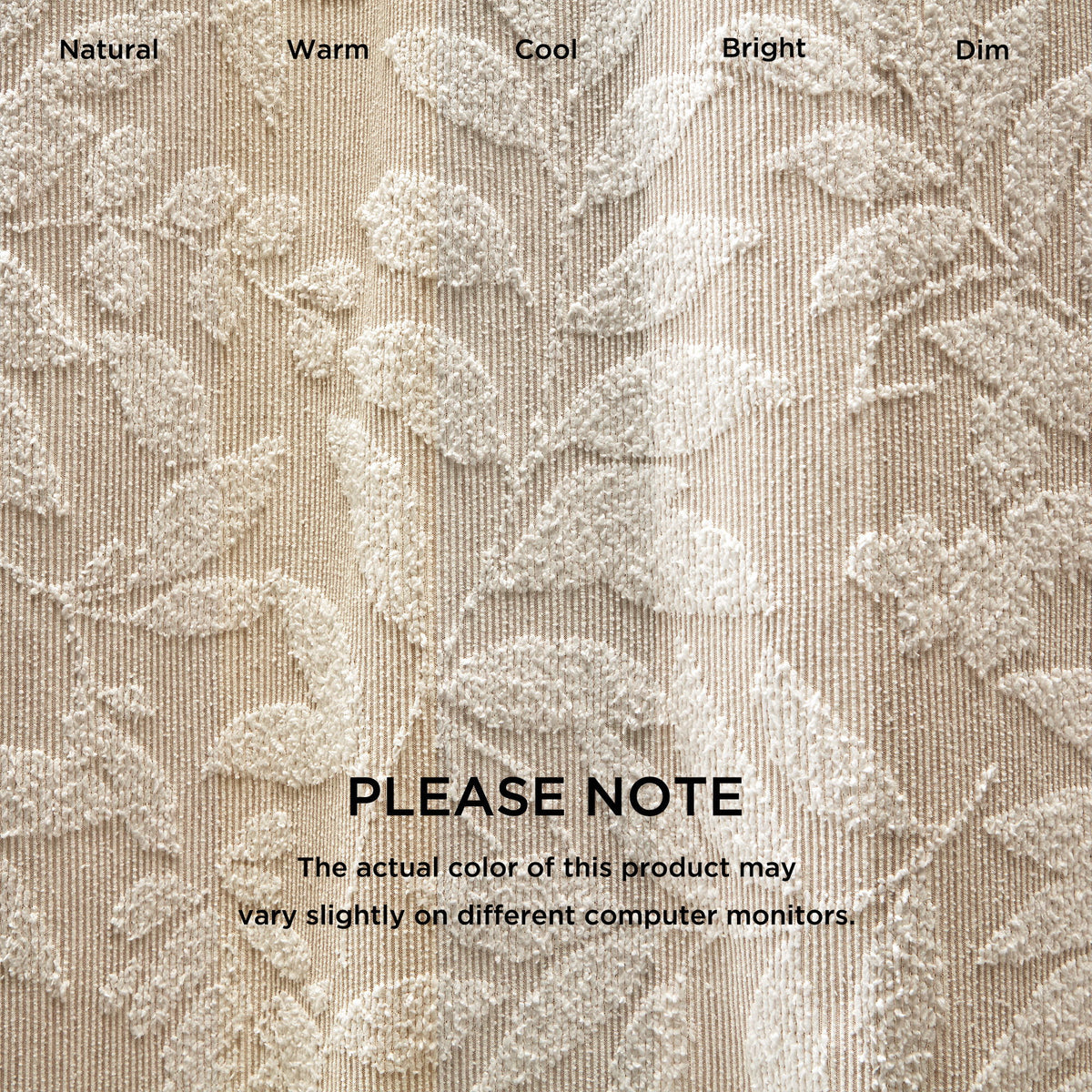 Solace Leaf - Cotton Blend Botanical Jacquard Shower Curtain - Beige