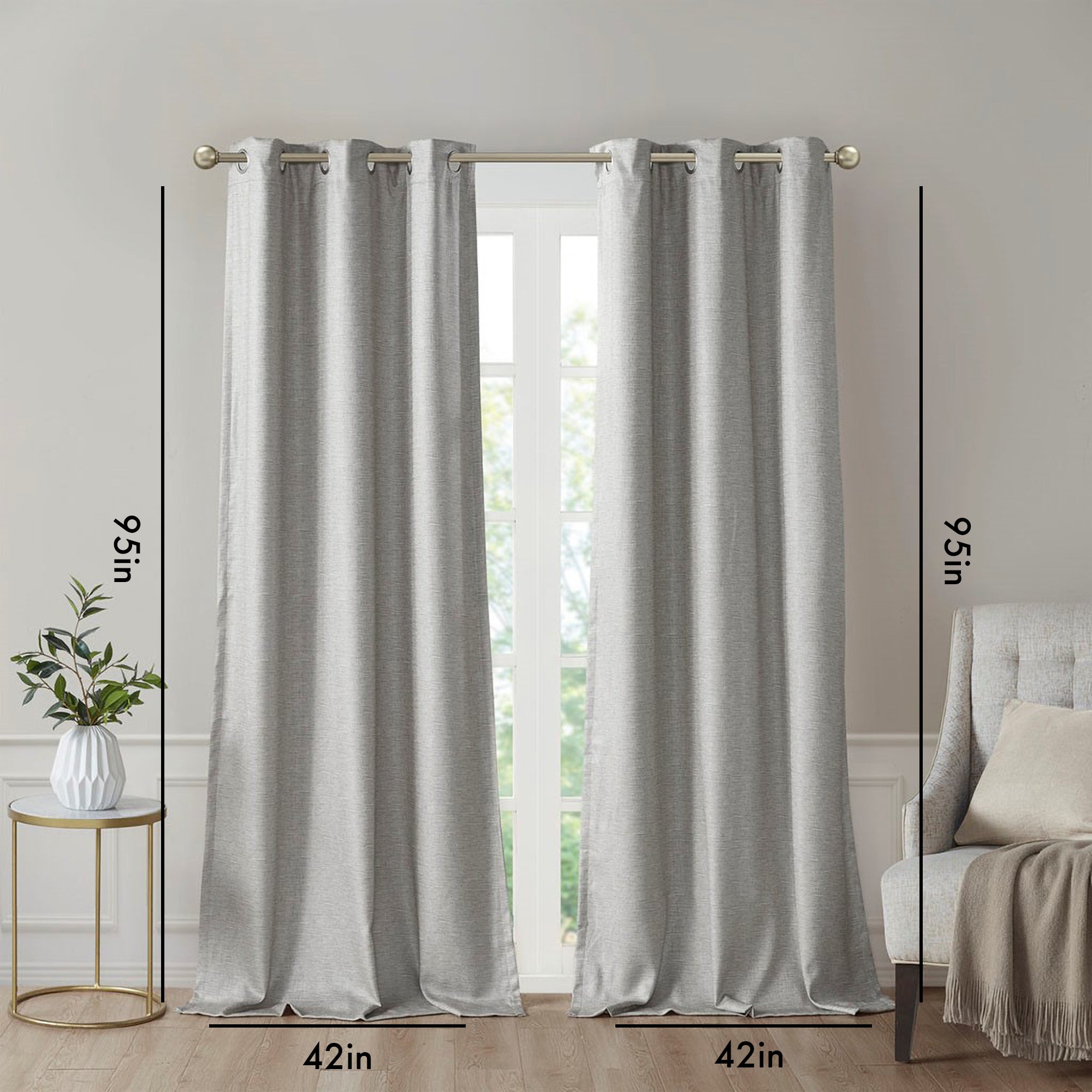 Tonal Printed Faux Silk Total Blackout Curtain Panel Pair