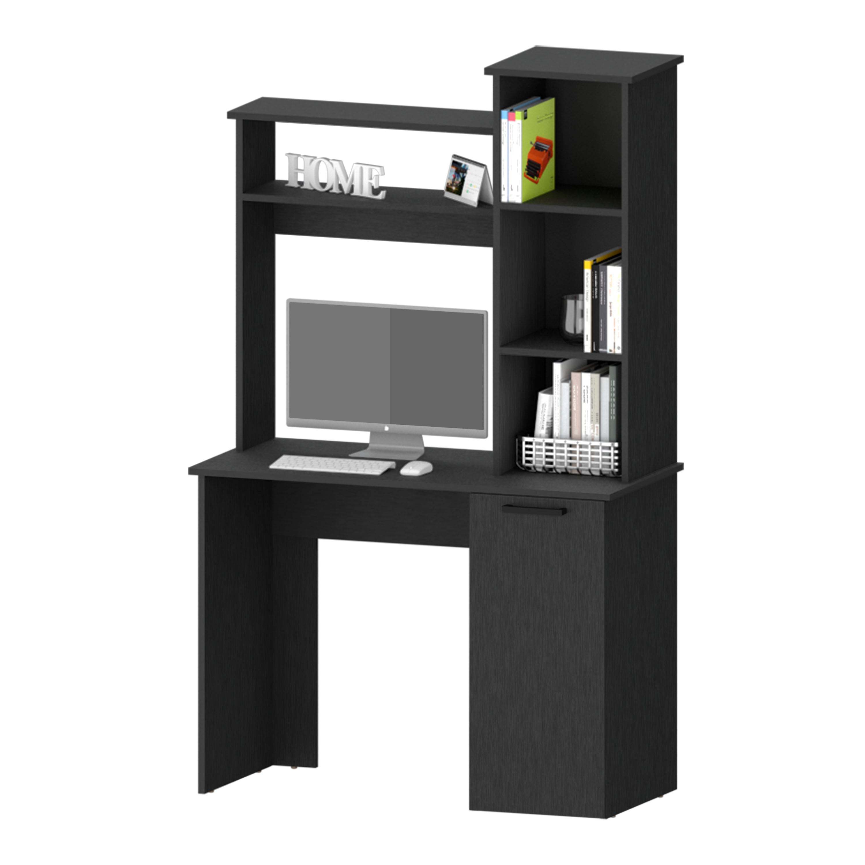 Rumford Computer Desk with Hutch and 3-Tier Storage Shelves