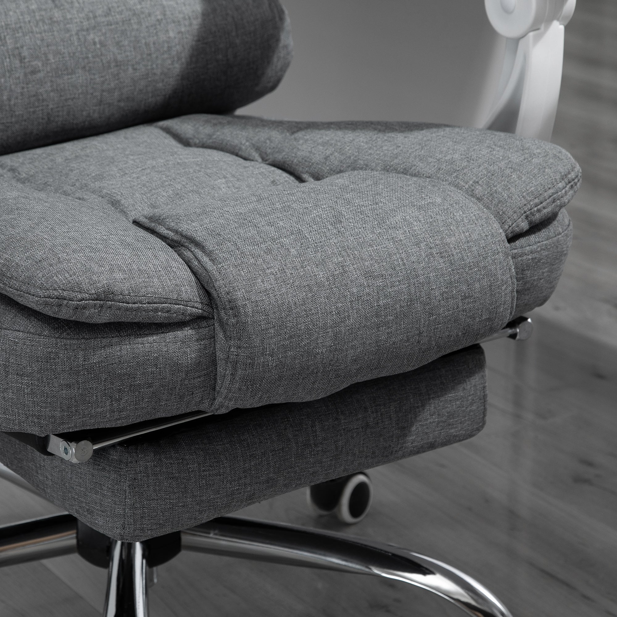 Vinsetto Executive Office Chair with Footrest, Linen-Fabric Computer Chair