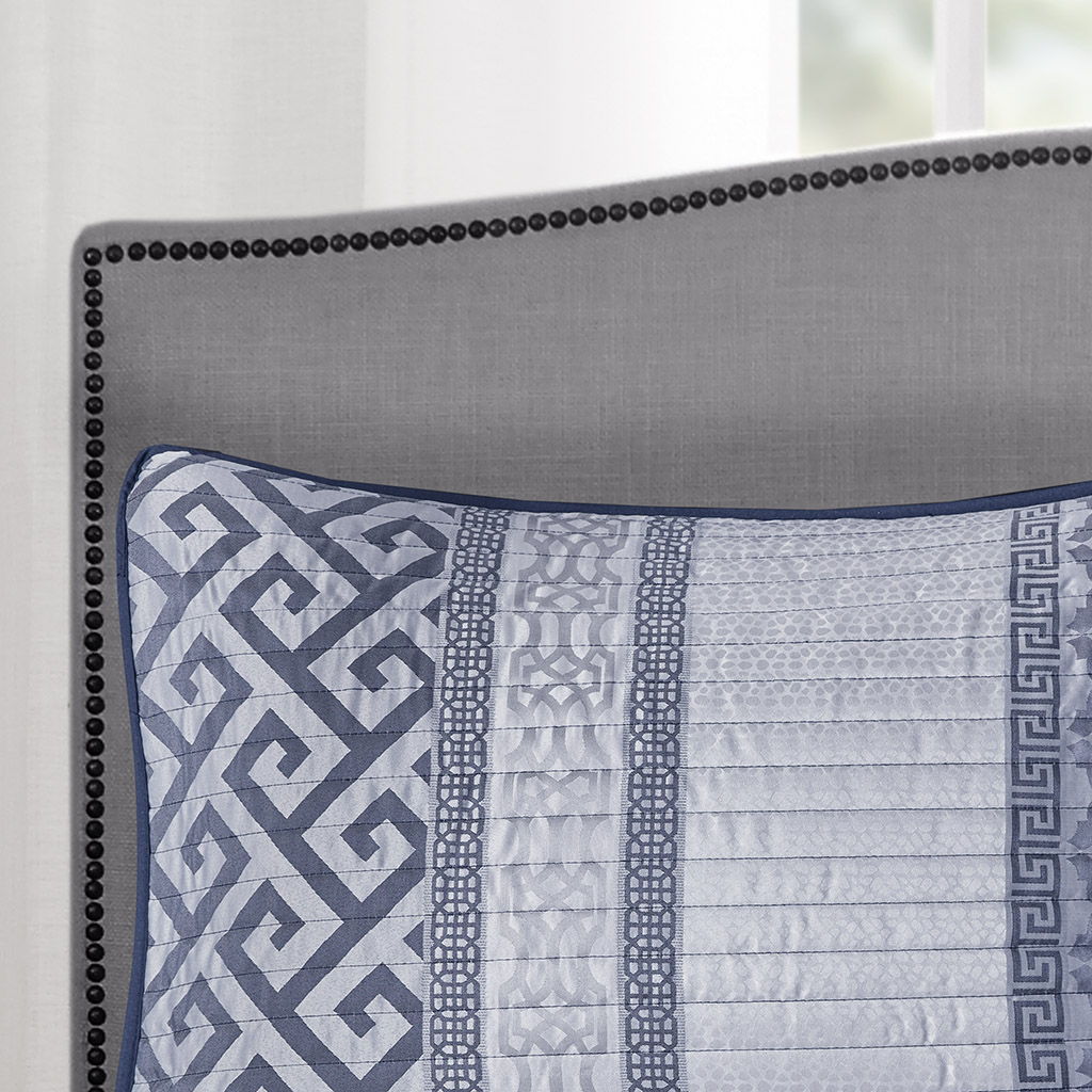 Bennett - 4 Piece Reversible Coverlet Set - Navy