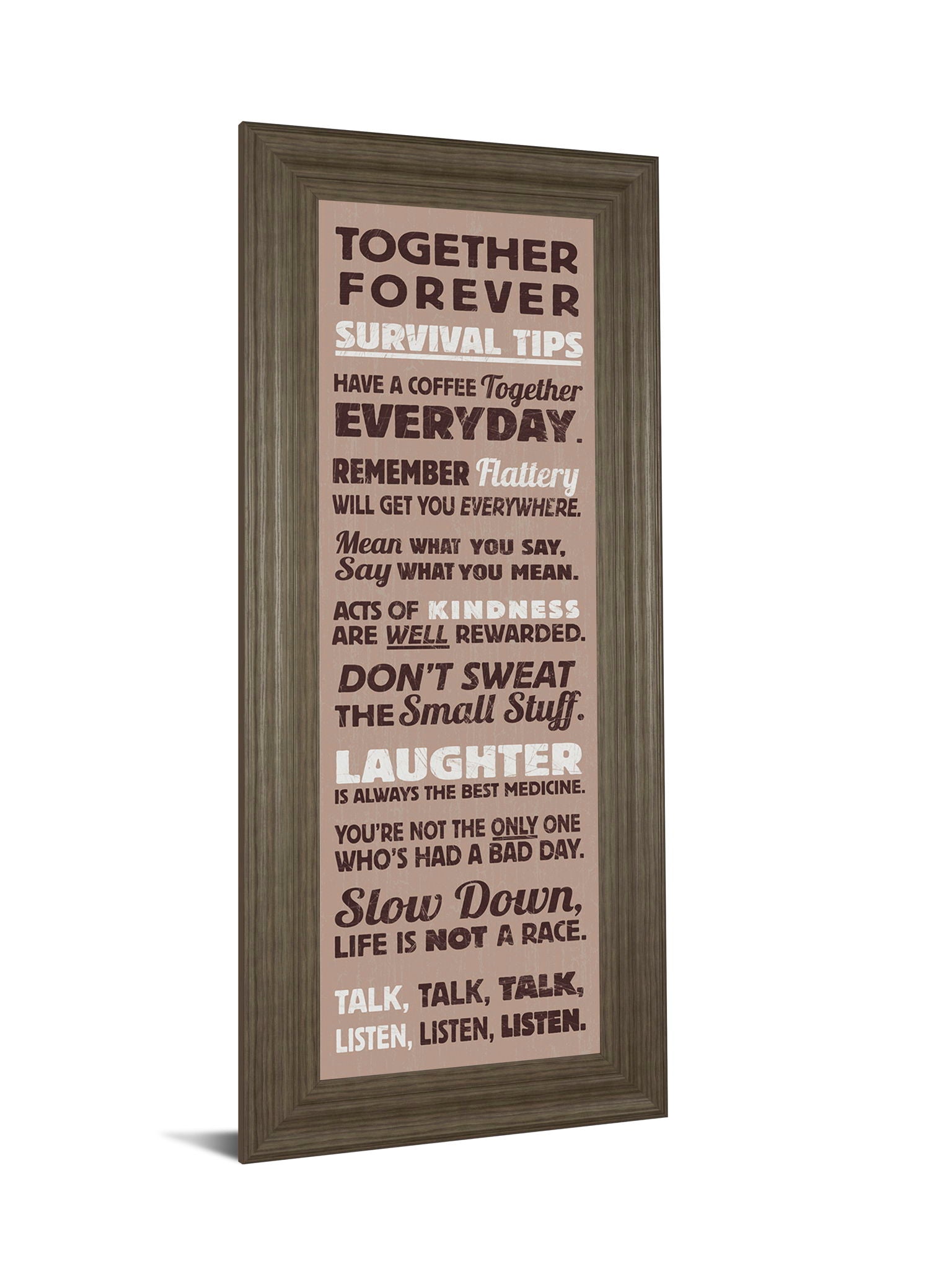 Survival Tips I By The Vintage Collection - Framed Print Wall Art - Light Brown