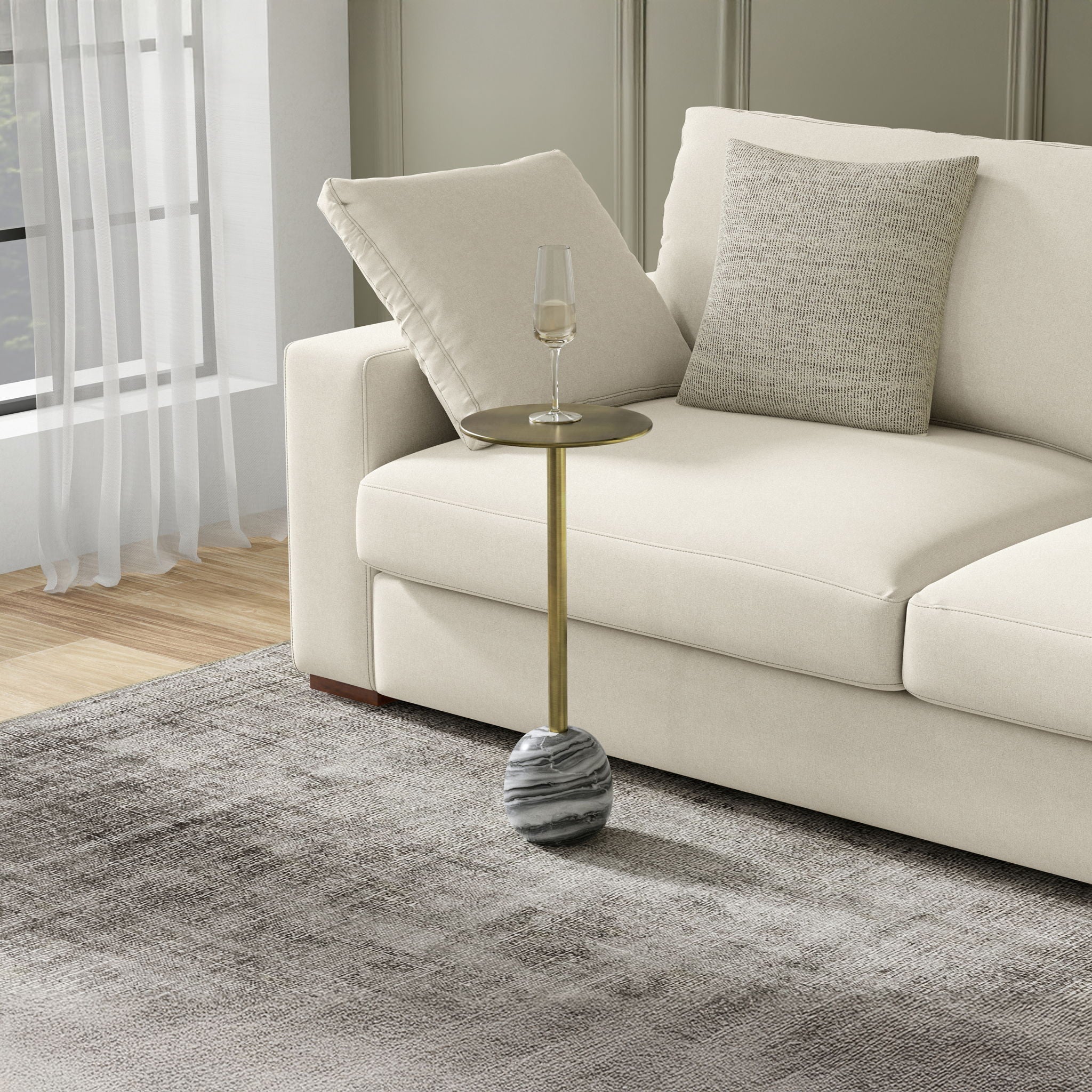 Melene - Side Table - Gray / Gold