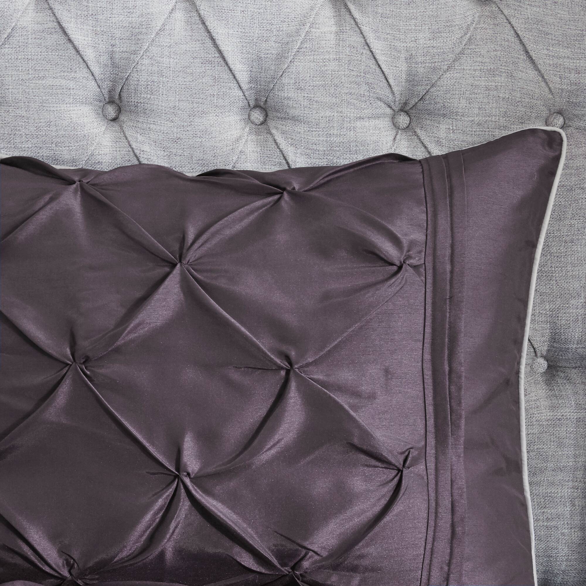 Laurel - King 7 Piece Tufted Comforter Set - Plum