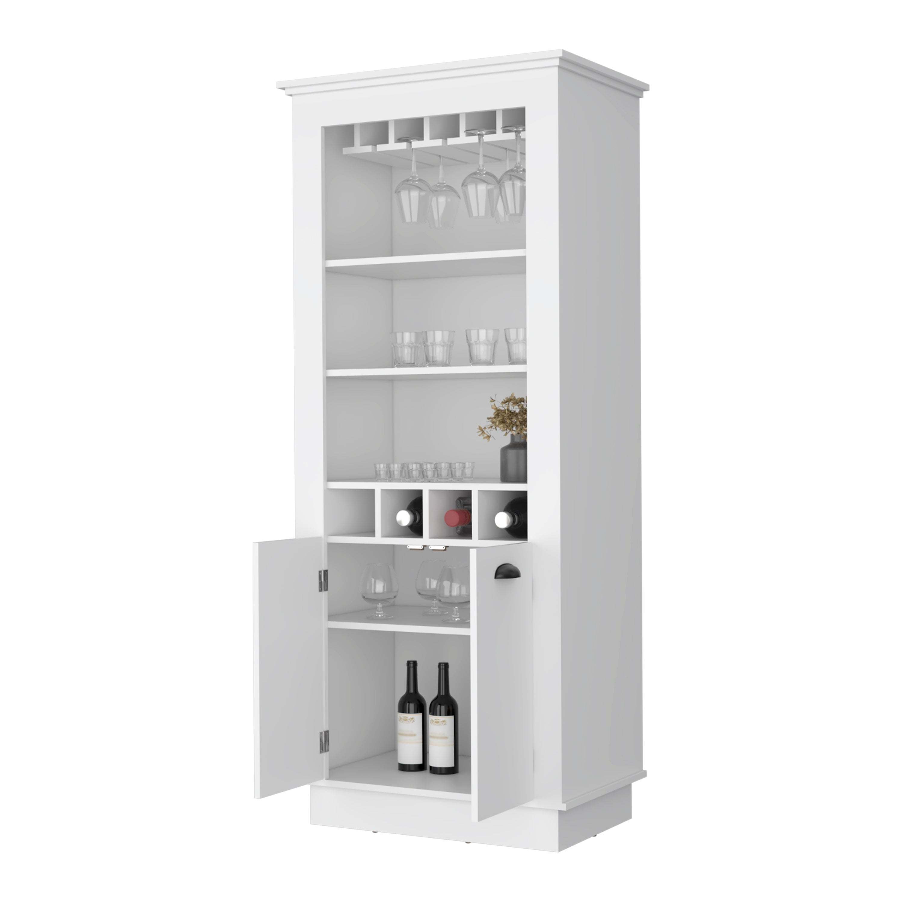 Tyler White 4-Built In Wine Rack Bar Cabinet