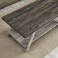 Athens Contemporary Two-Tone Wood Shelf Coffee Table in Weathered Walnut and Gray