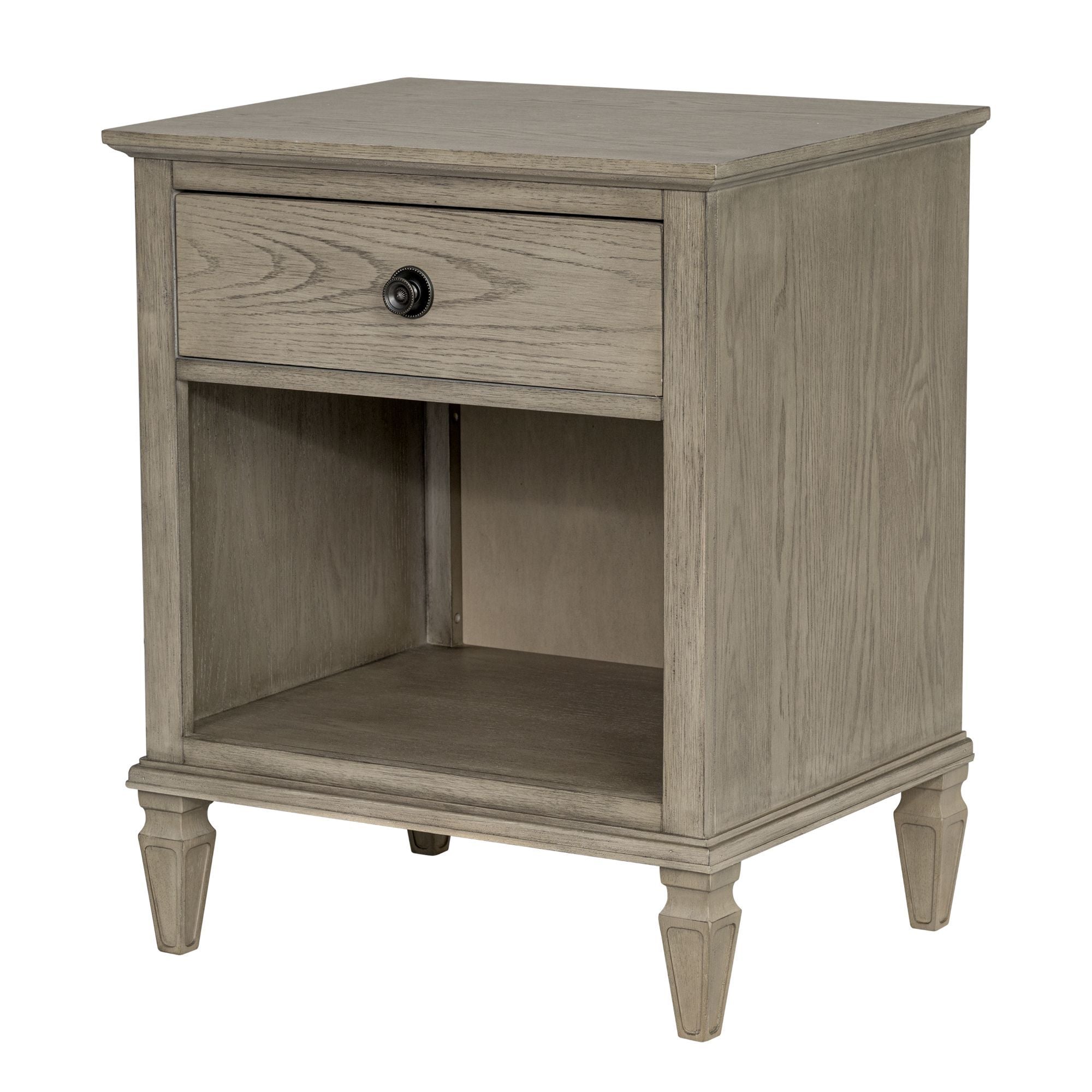 Victoria - One-Drawer Nightstand With Shelf - Reclaimed Gray