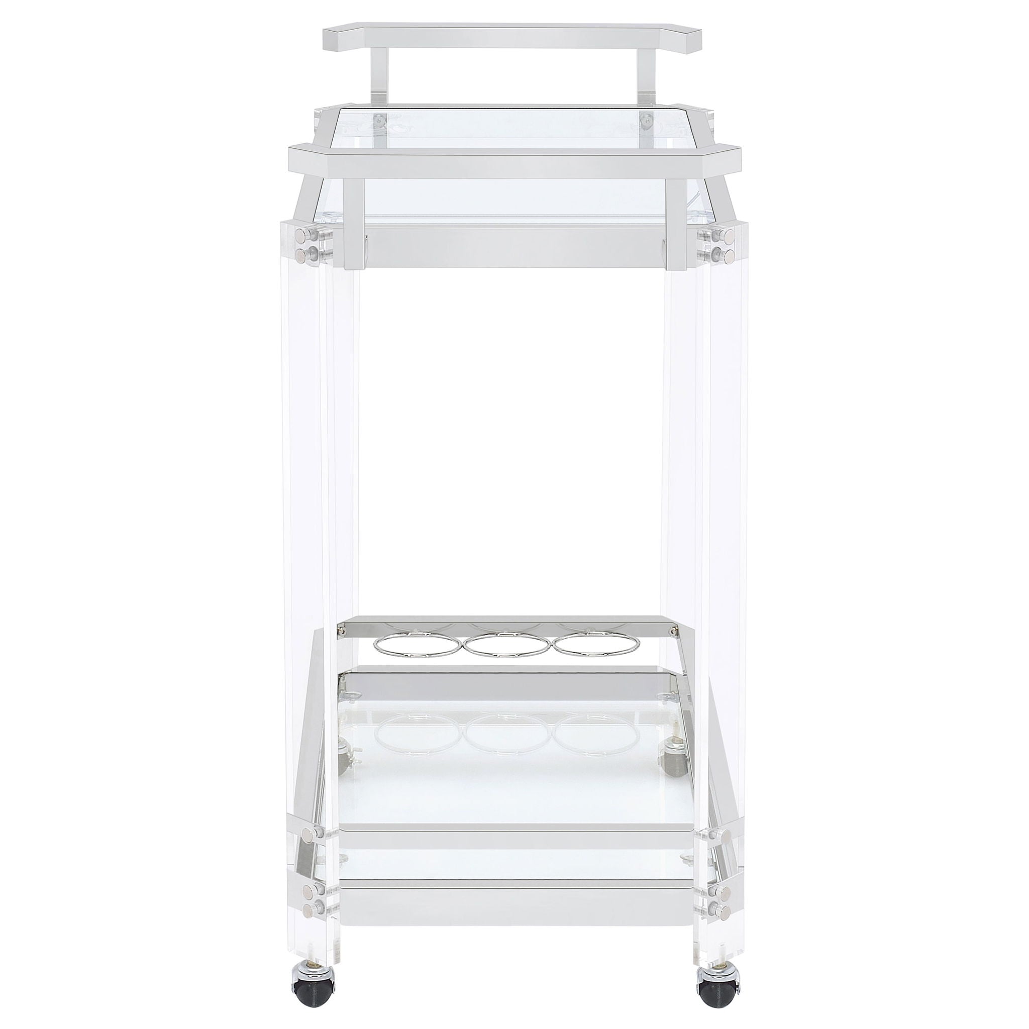 Kempton - 2 Tier Bar Cart - Chrome