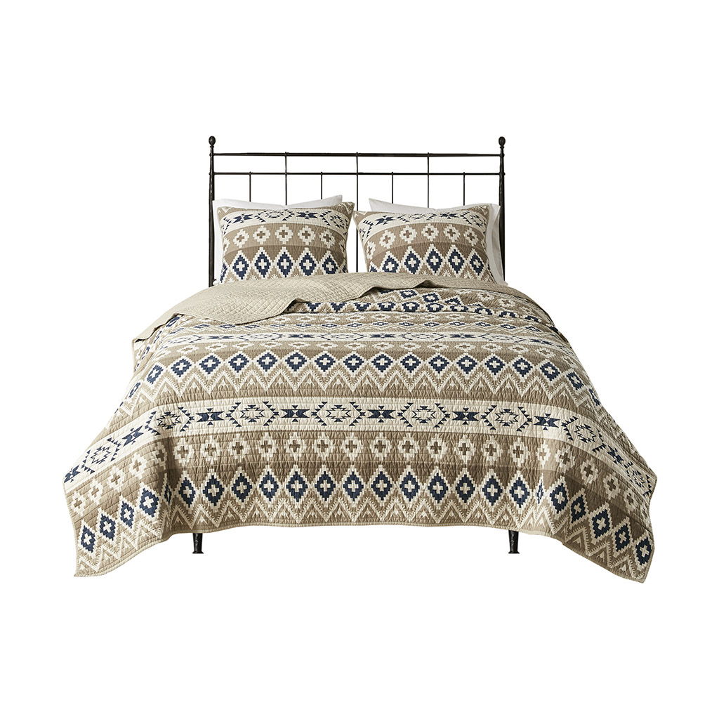 Montana - King Printed Oversized Quilt Mini Set - Tan