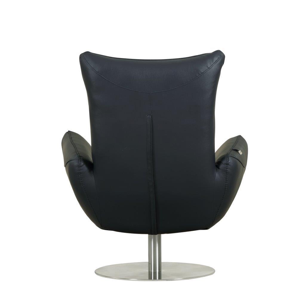 Global United 22" Modern Genuine Italian Leather Lounge Chair