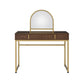 ACME Coleen Vanity Desk w/Mirror & Jewelry Tray in Walnut & Gold Finish AC00670