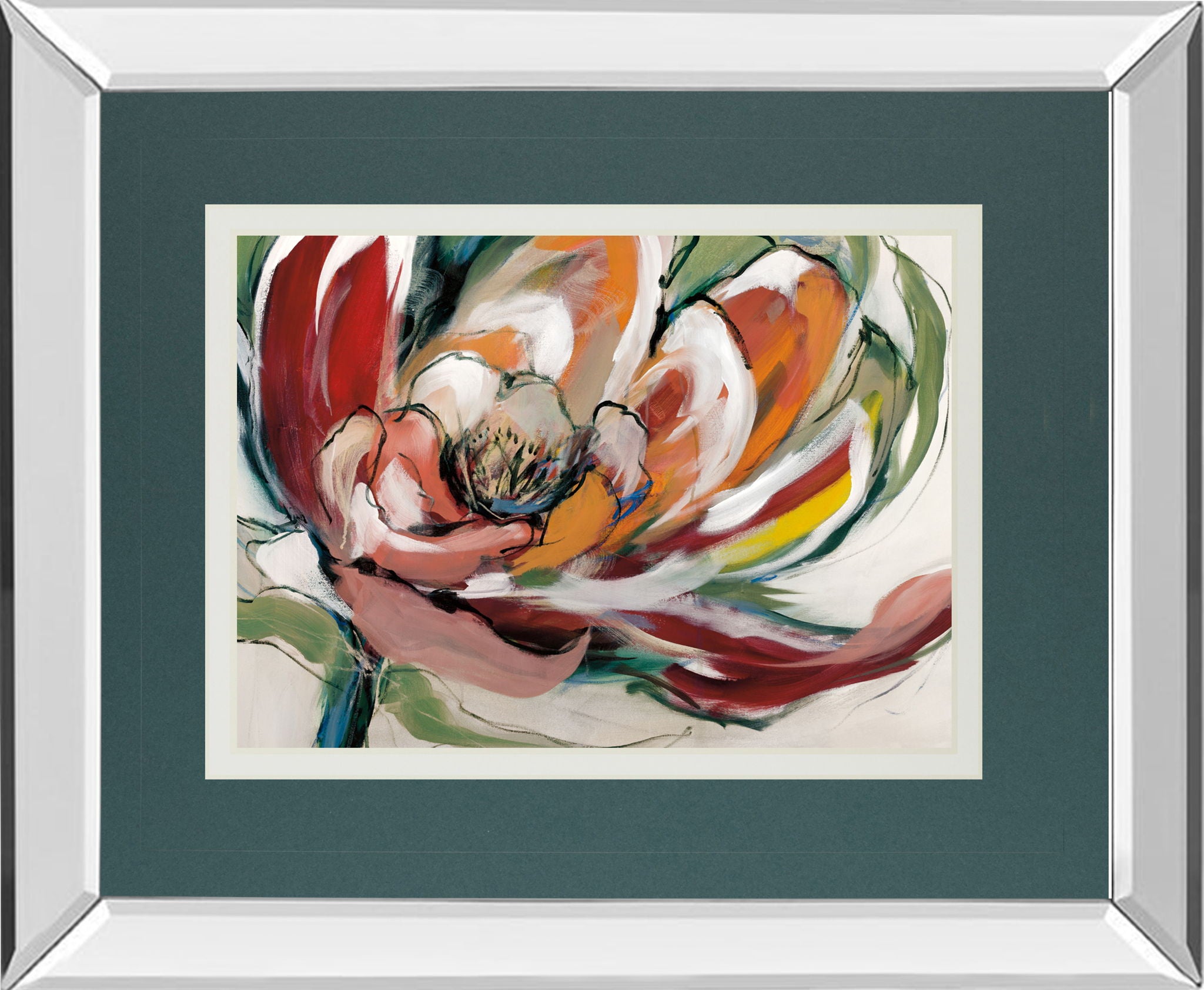 Bloomed I By Fitsimmons, A. - Mirror Framed Print Wall Art - Dark Gray