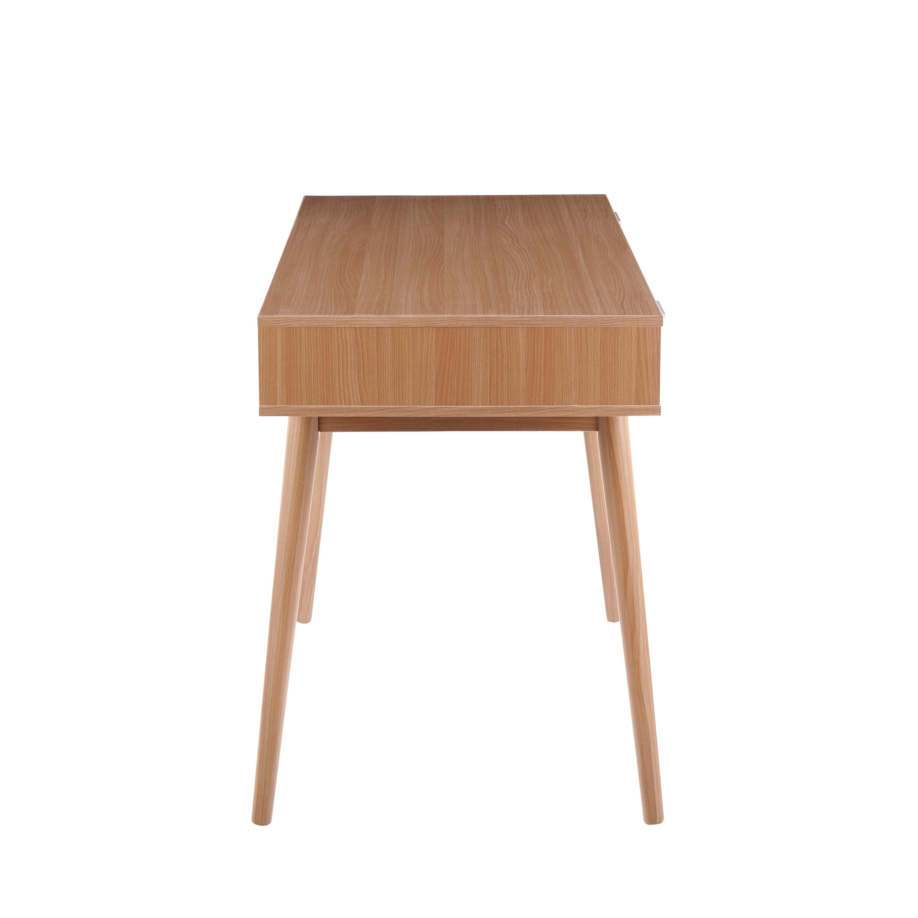 Pebble - Contemporary Double Desk - Natural / White