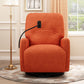 270 Degree Swivel Electric Recliner Home Theater Seating Single Reclining Sofa Rocking Motion Recliner with a Phone Holder for Living Room, Orange