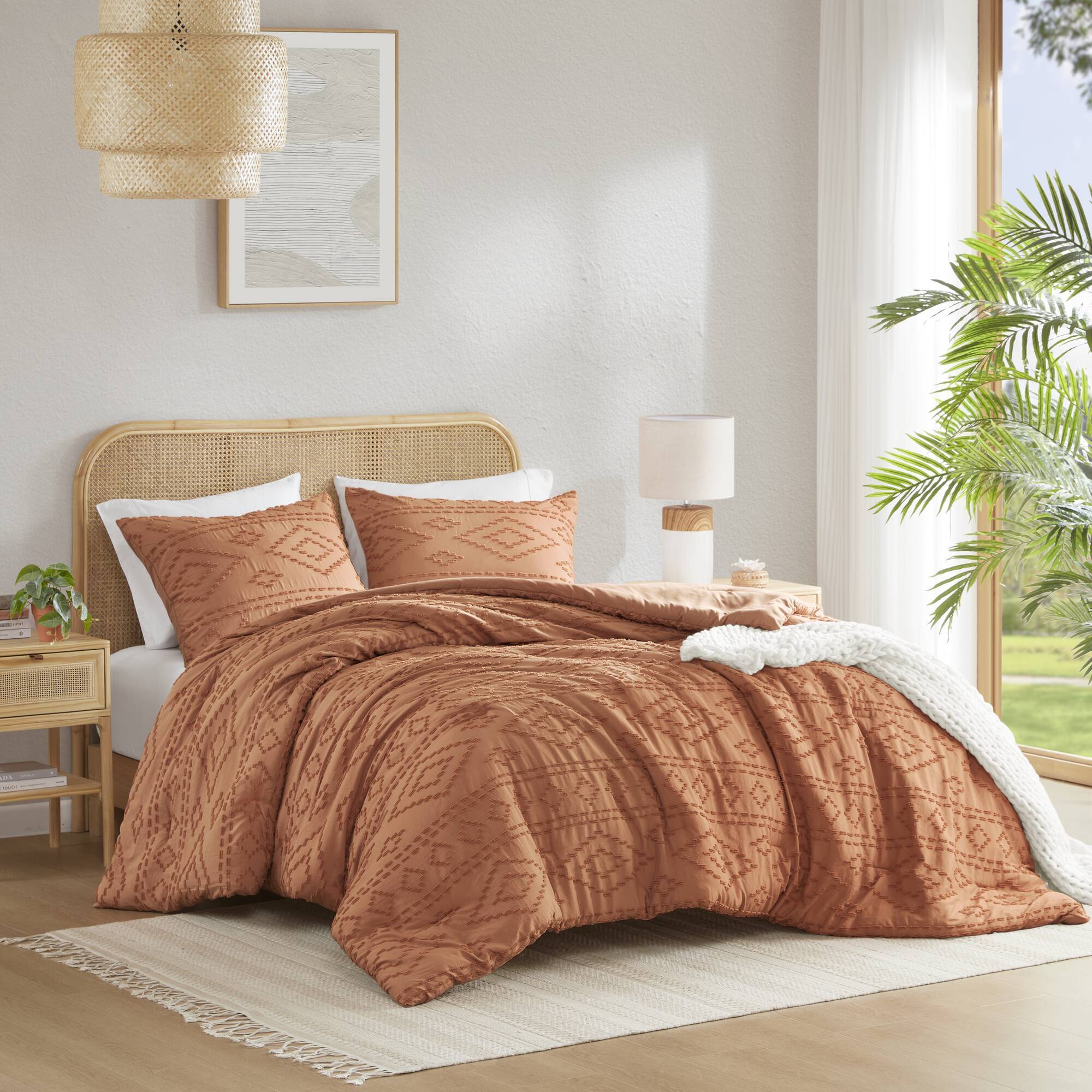 Gigi - Twin/Twin Long Comforter Mini Set - Terracotta