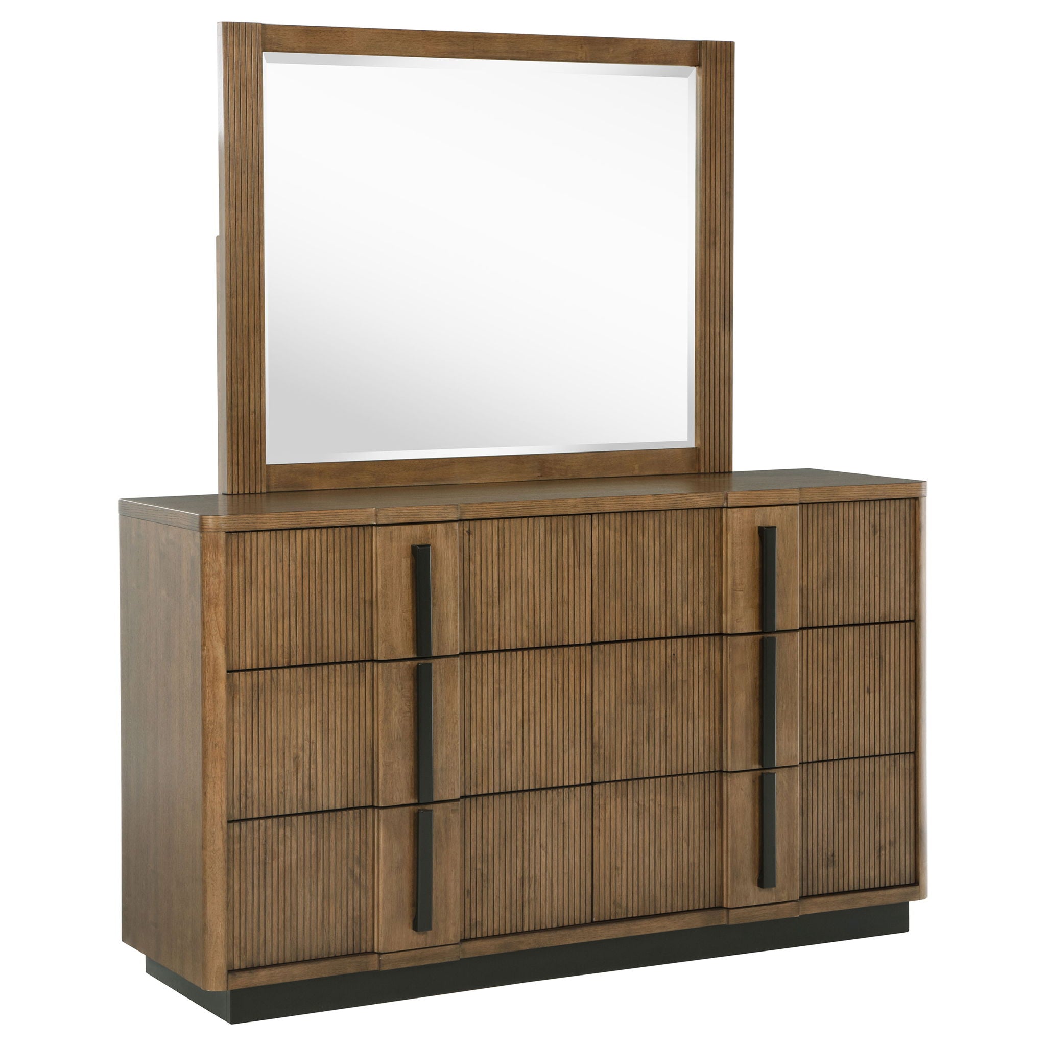 Moraga - 6 Drawer Dresser With Mirror - Ash Brown