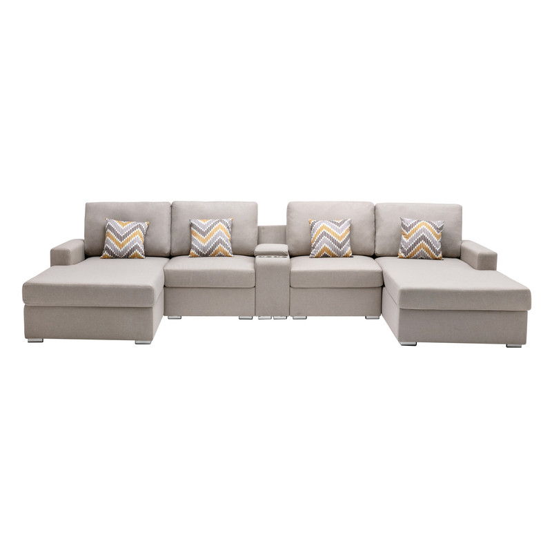 Nolan - Fabric 5 Piece Sectional Sofa With Interchangeable Legs