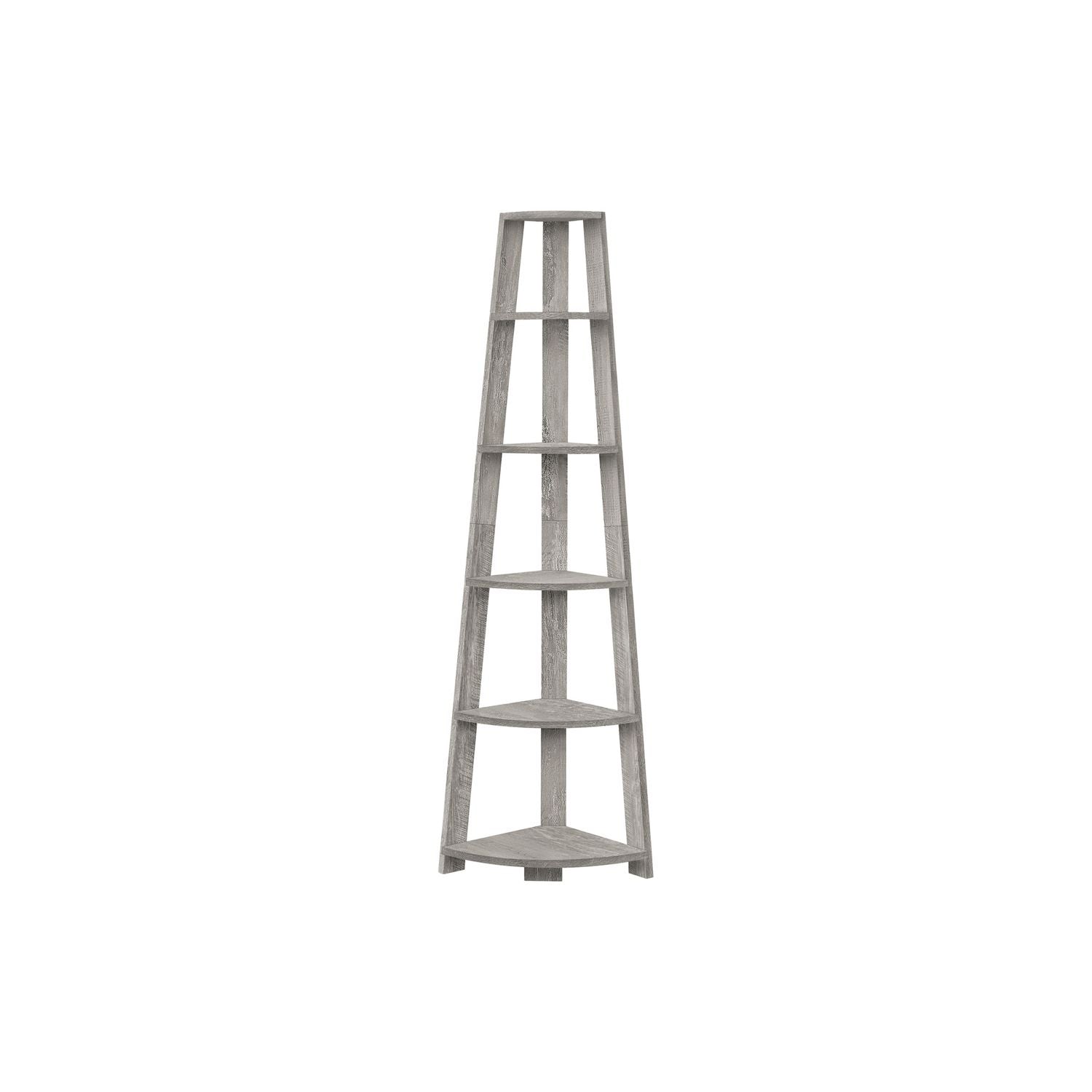 Bookshelf, Bookcase, Etagere, Corner, 5 Tier, For Office, Contemporary & Modern