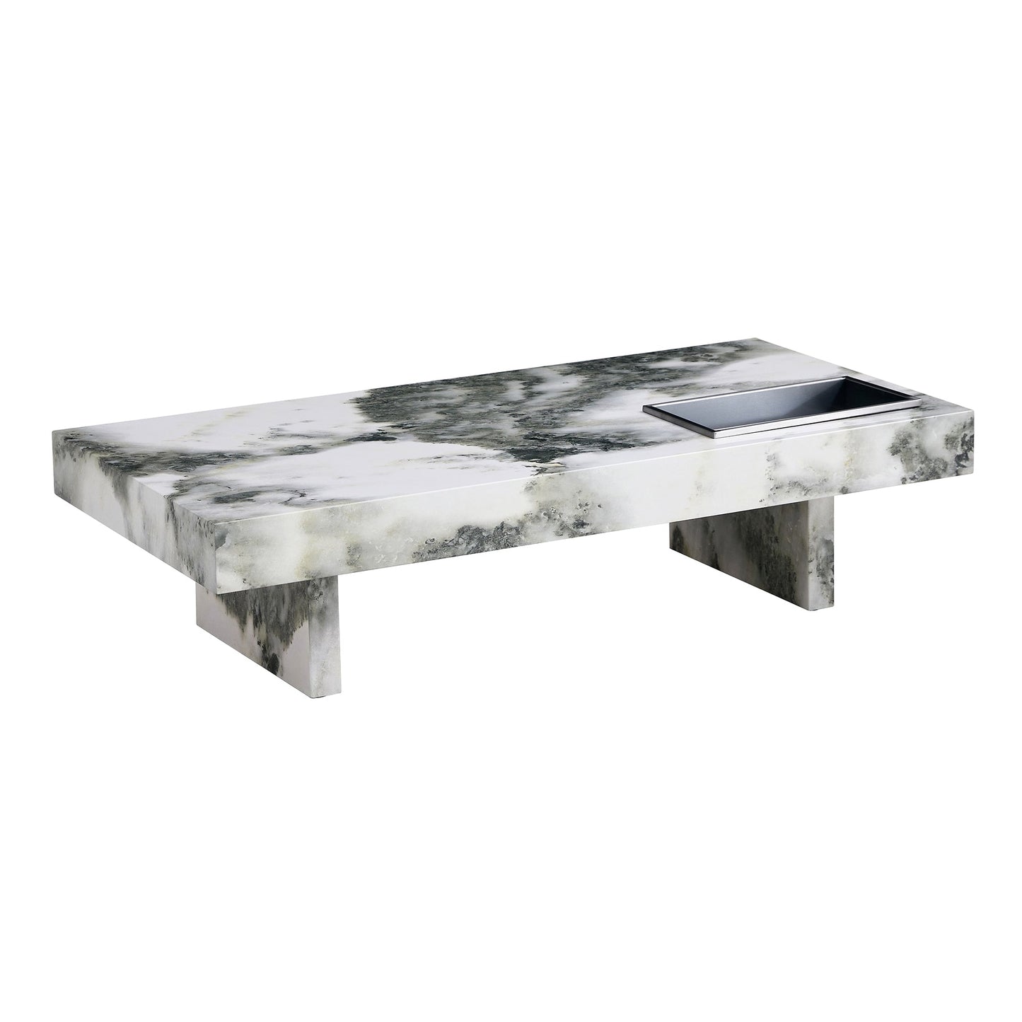 A modern and practical coffee table with black and white patterns. Made of MDF material. The fusion of elegance and natural fashion 47.2"* 23.6"* 12 "