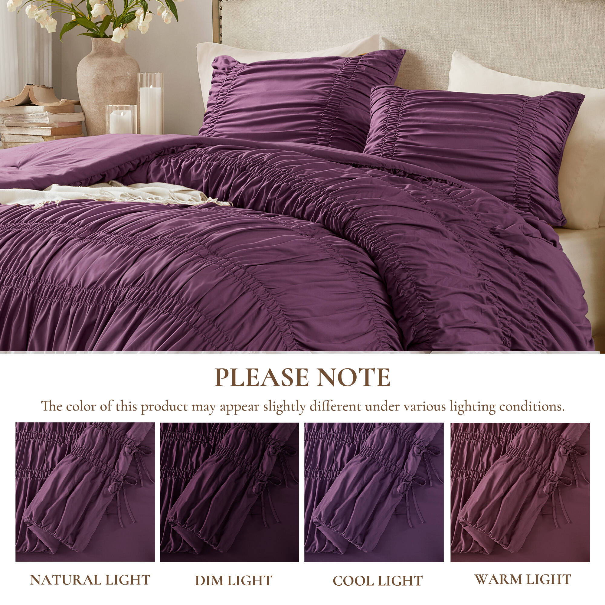 Mia - 2 Piece Twin/Twin Long Comforter Set - Purple