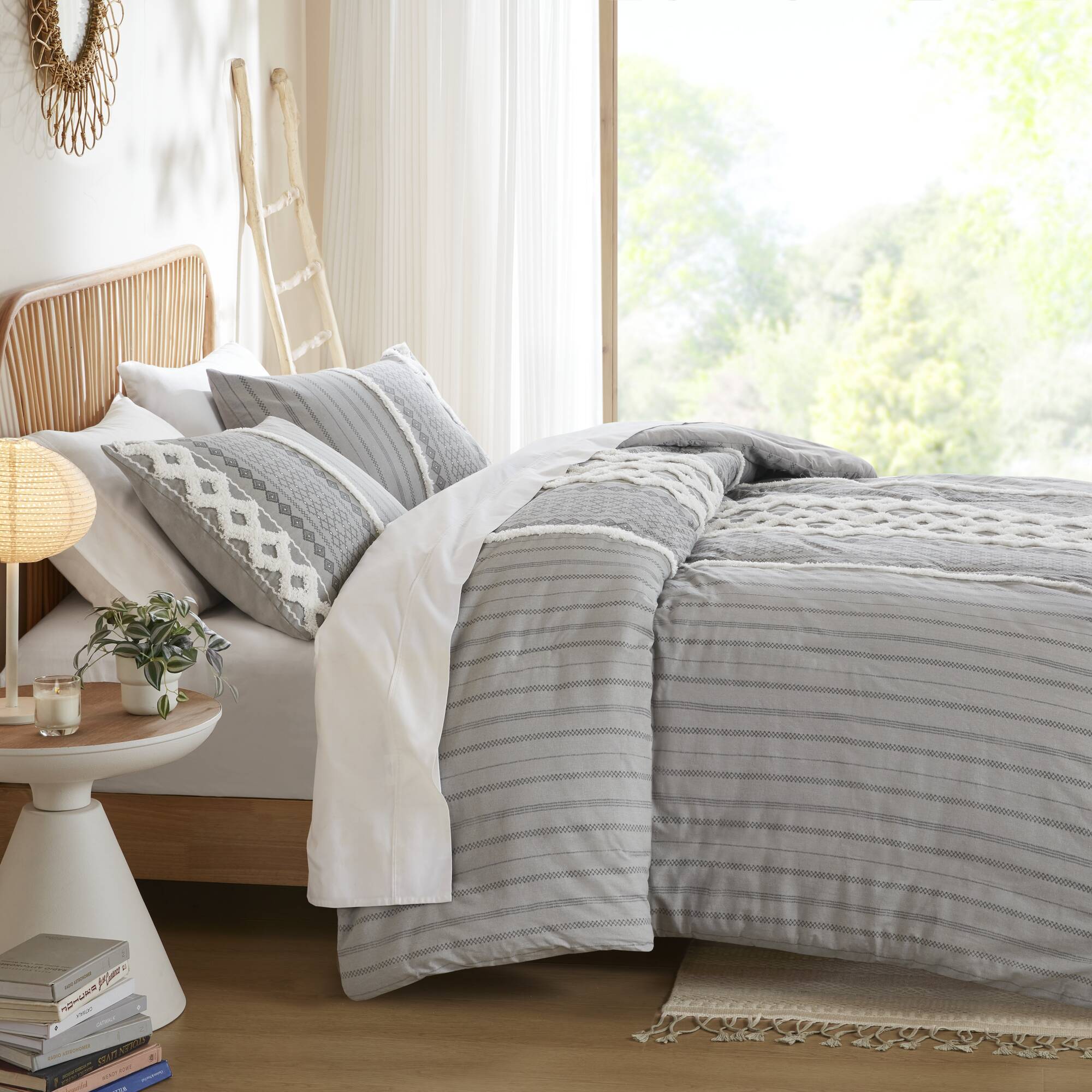 Imani - Printed Duvet Cover Set With - Gray
