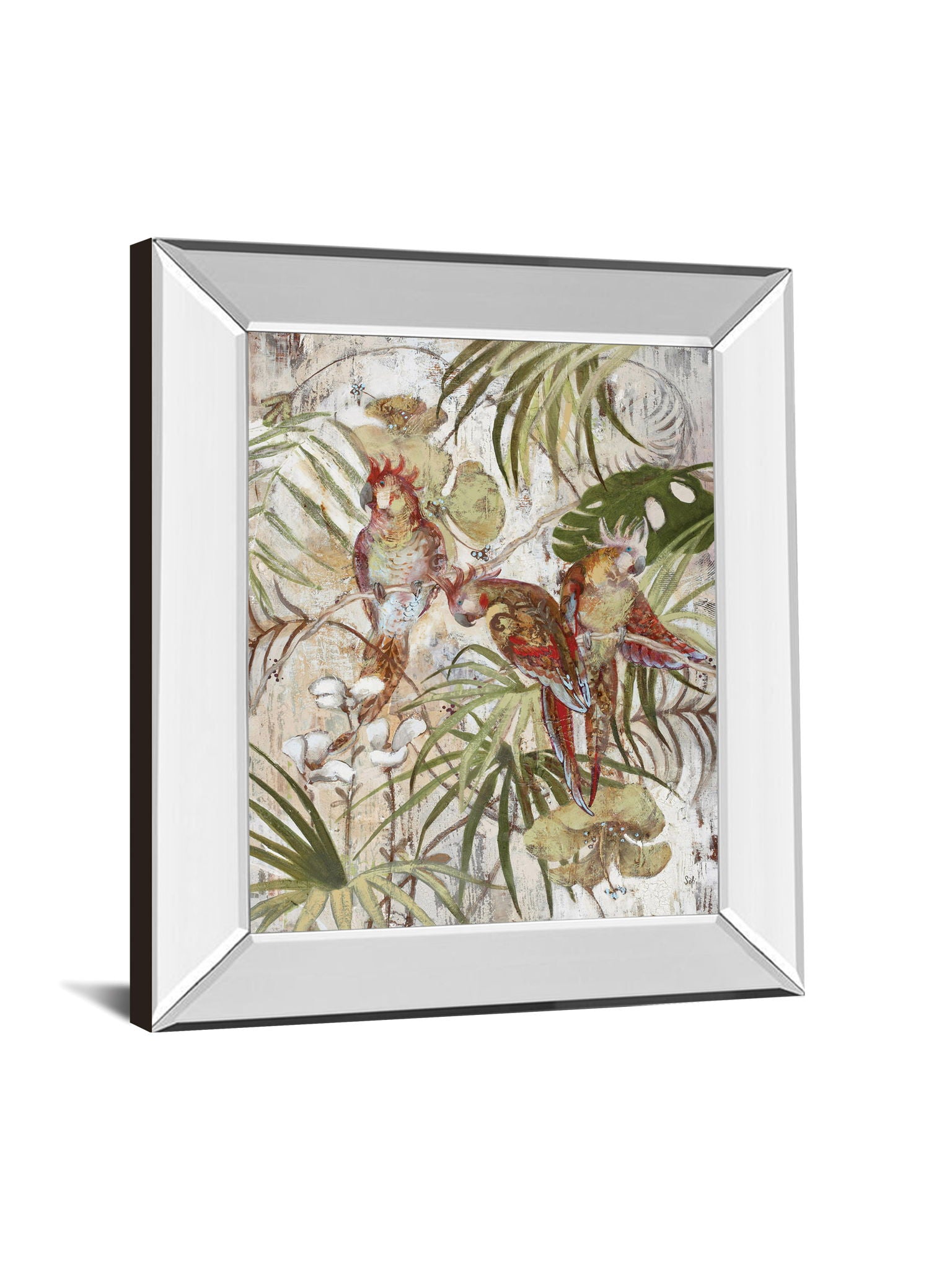 Let's Talk By Sofi Taylor - Mirror Framed Print Wall Art - Green