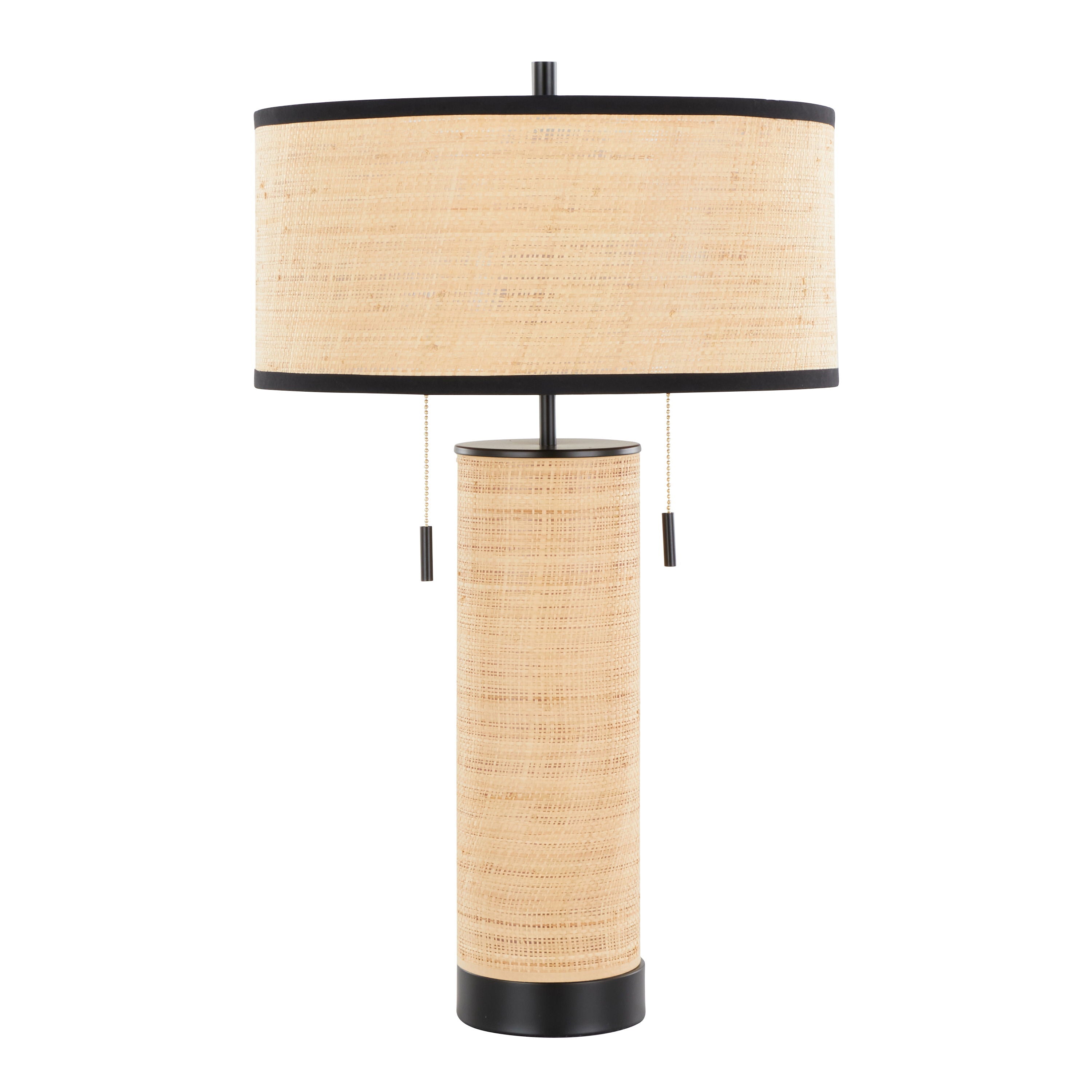 Cylinder - Rattan Contemporary Rattan Table Lamp