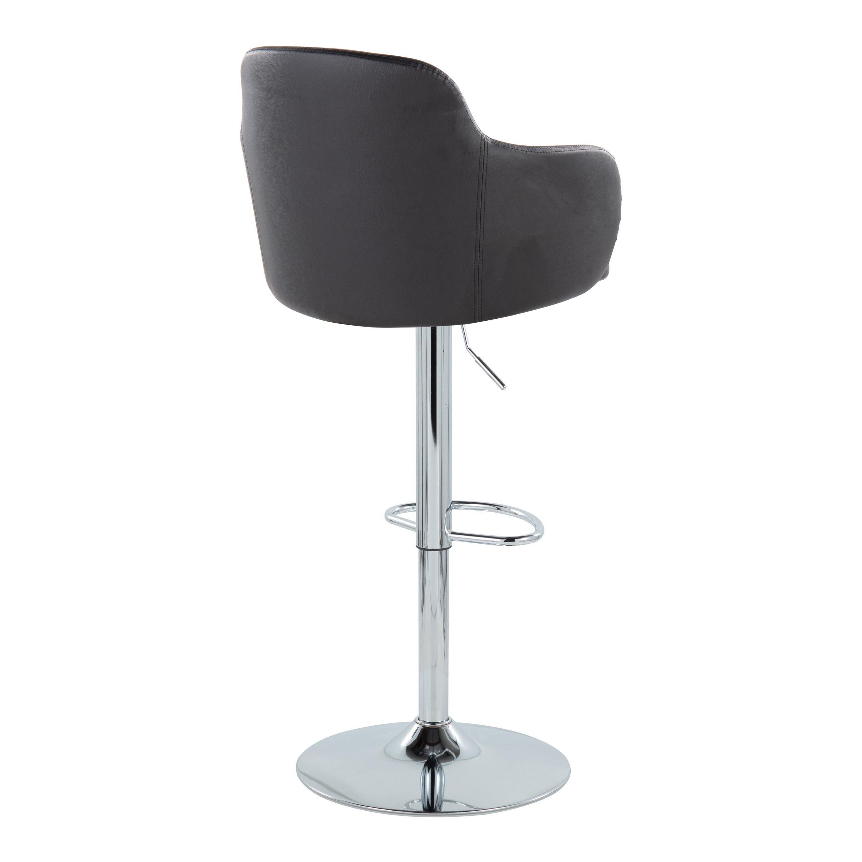 Boyne - Contemporary Adjustable Barstool With Swivel With Oval Footrest (Set of 2)