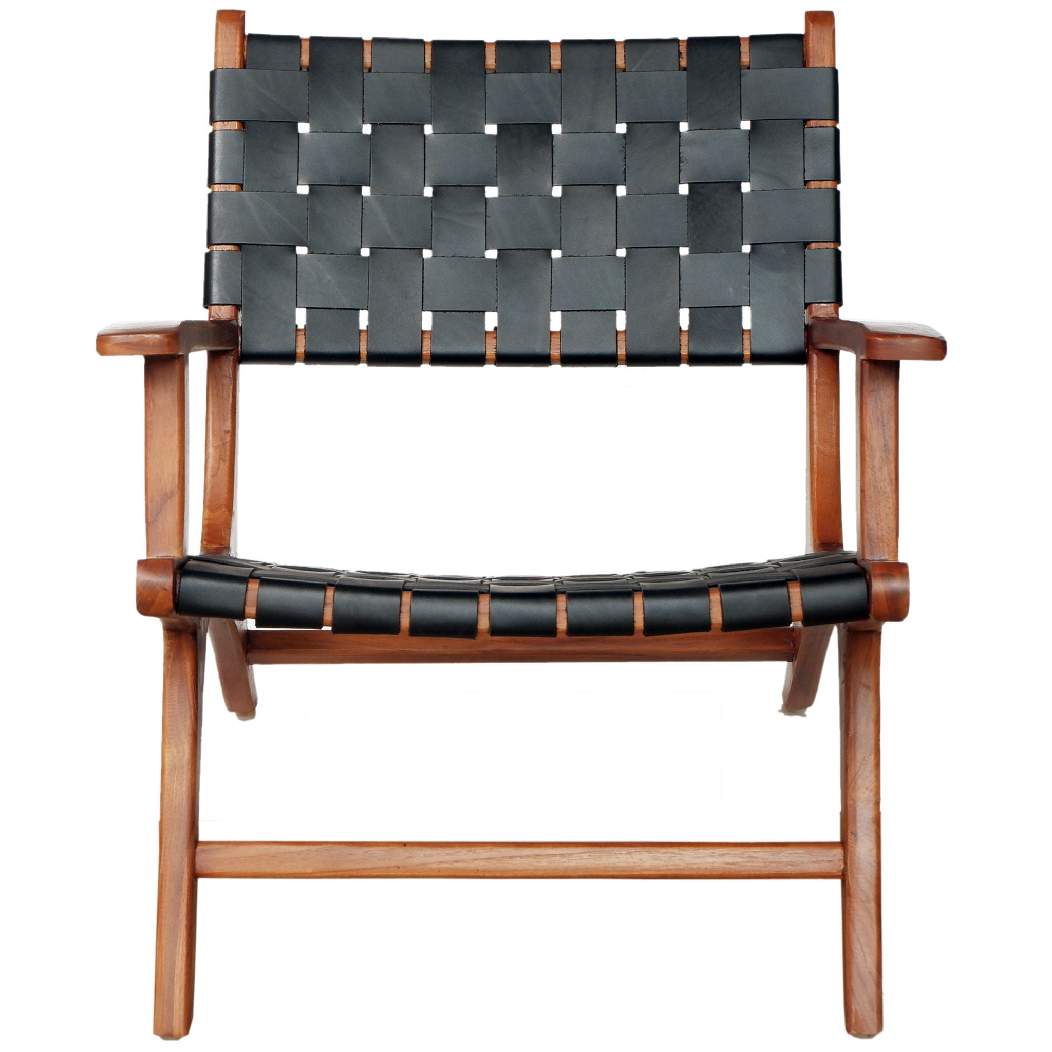 Melody - Strap Leather Teak Wood Lounge Chair