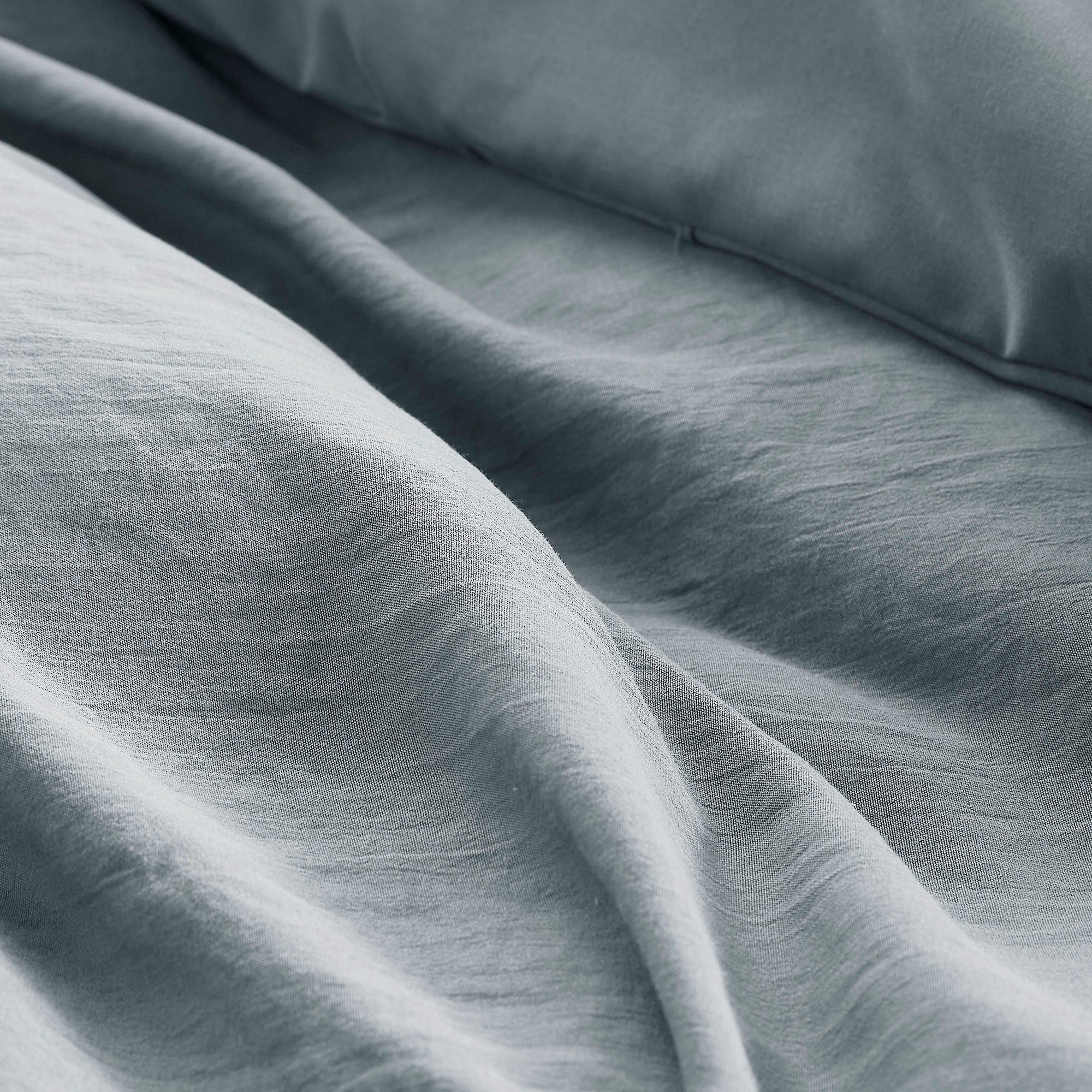 Porter - Full Soft Washed Pleated Comforter Set - Blue / Gray