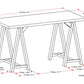 Sawhorse - Writing Desk - Distressed Grey