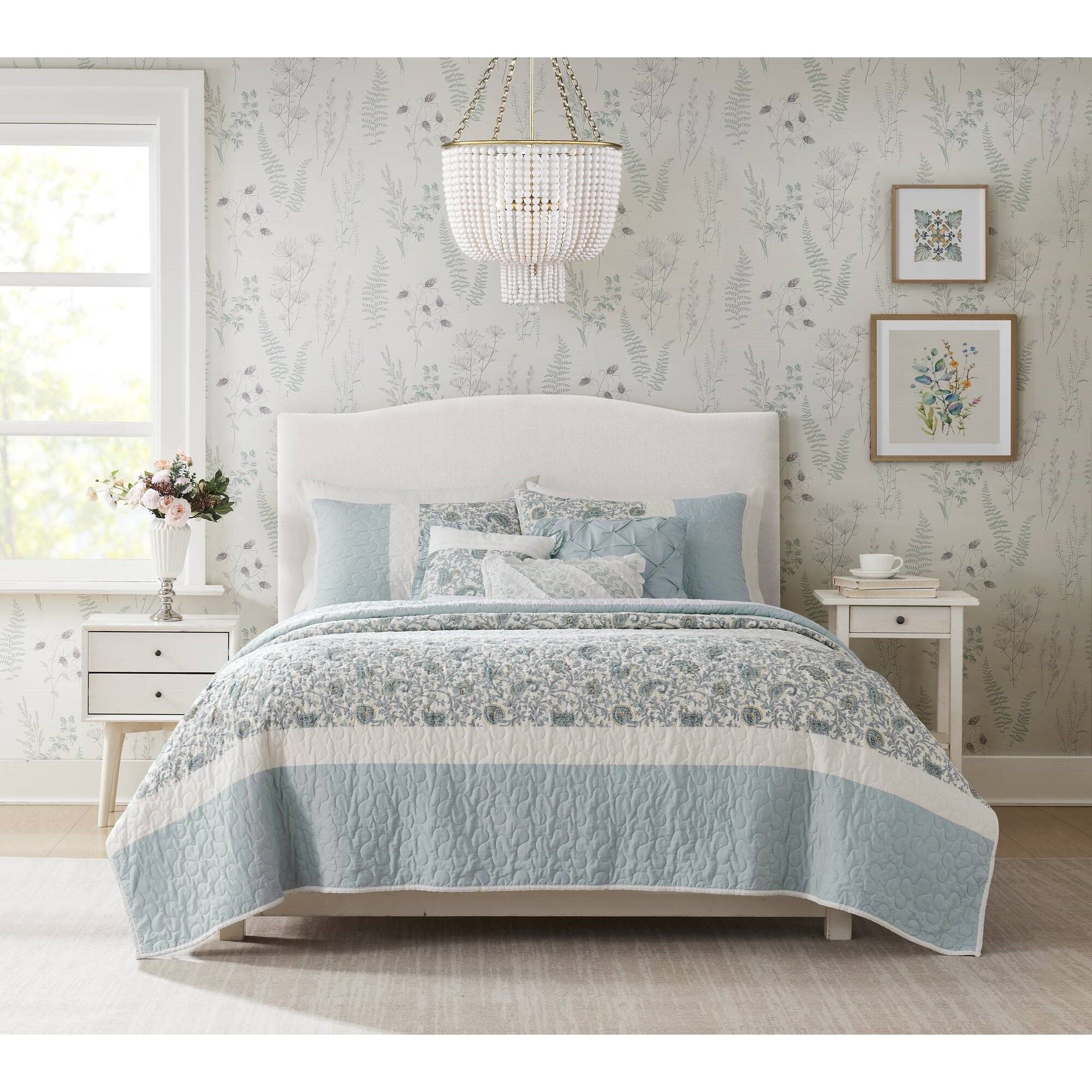Dawn - King 6 Piece Reversible Coverlet Set - Blue