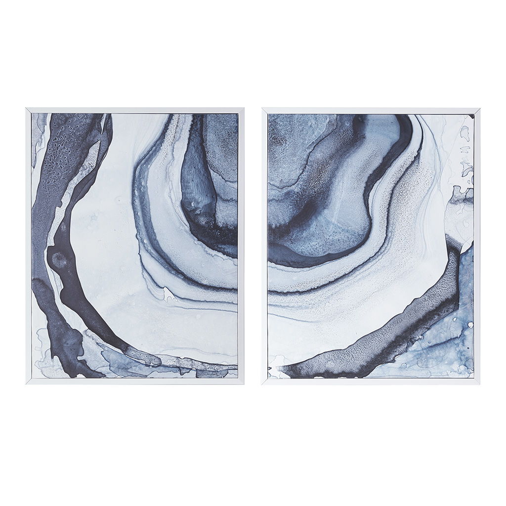 Ethereal - Printed Framed Canvas (Set of 2) - Blue