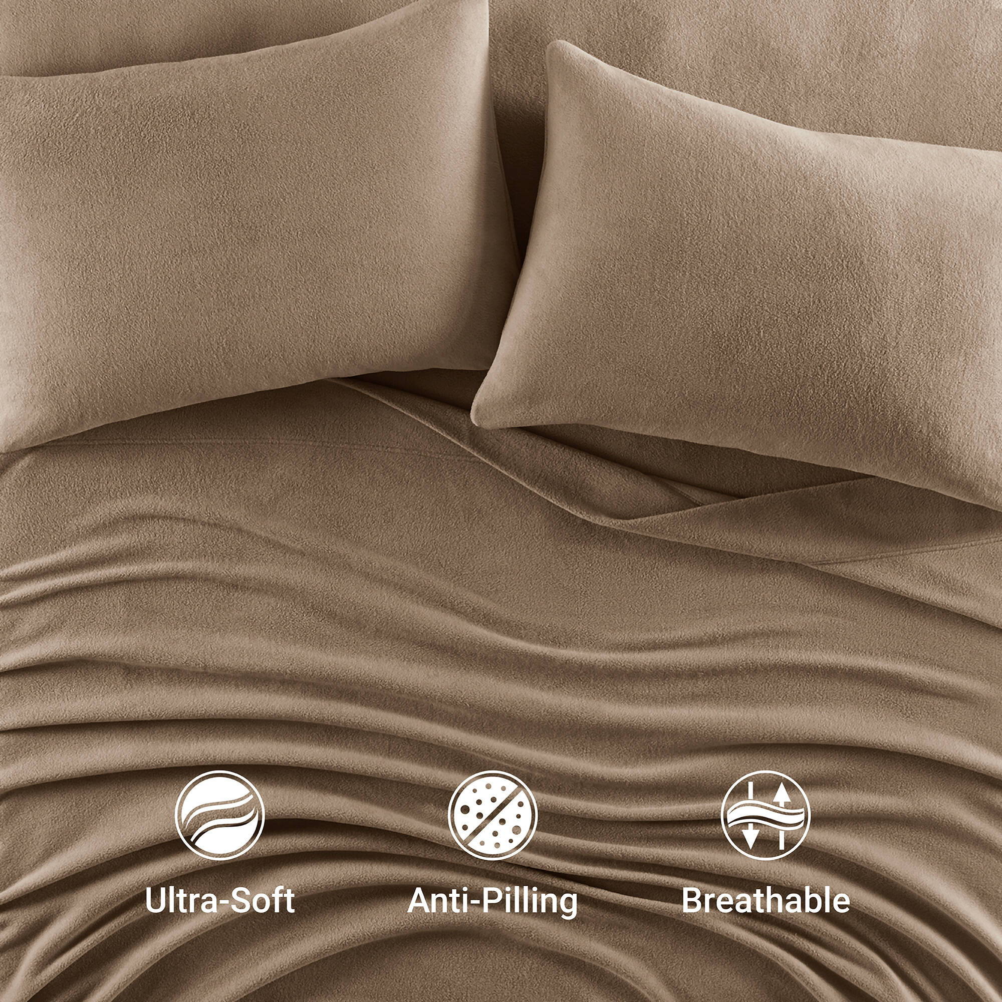 Micro Fleece - Twin Long Sheet Set - Brown