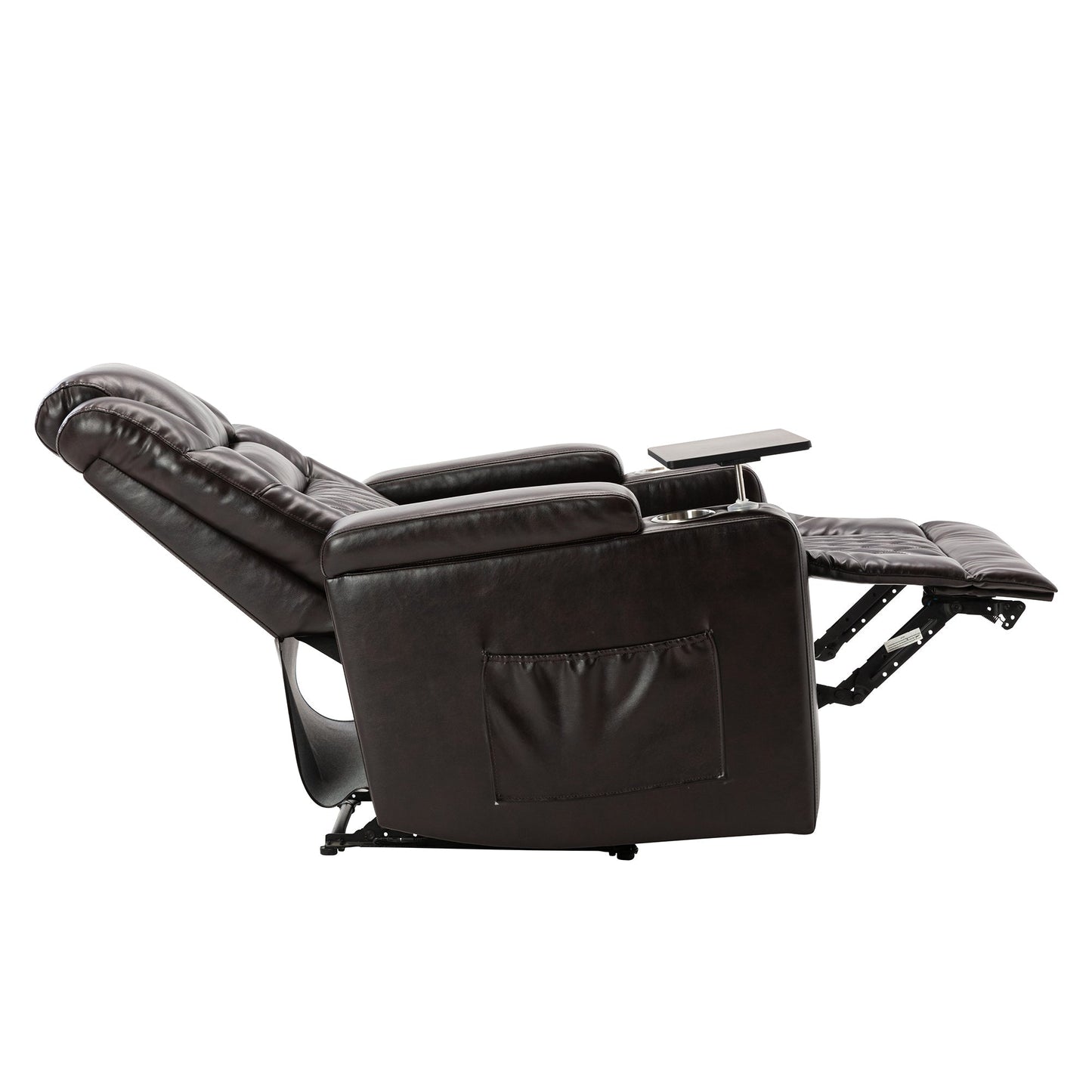 Motion Recliner with USB Charging Port and Hidden Arm Storage, Home Theater Seating with 2 Convenient Cup Holders Design and 360° Swivel Tray Table (old sku: SG000440AAA)