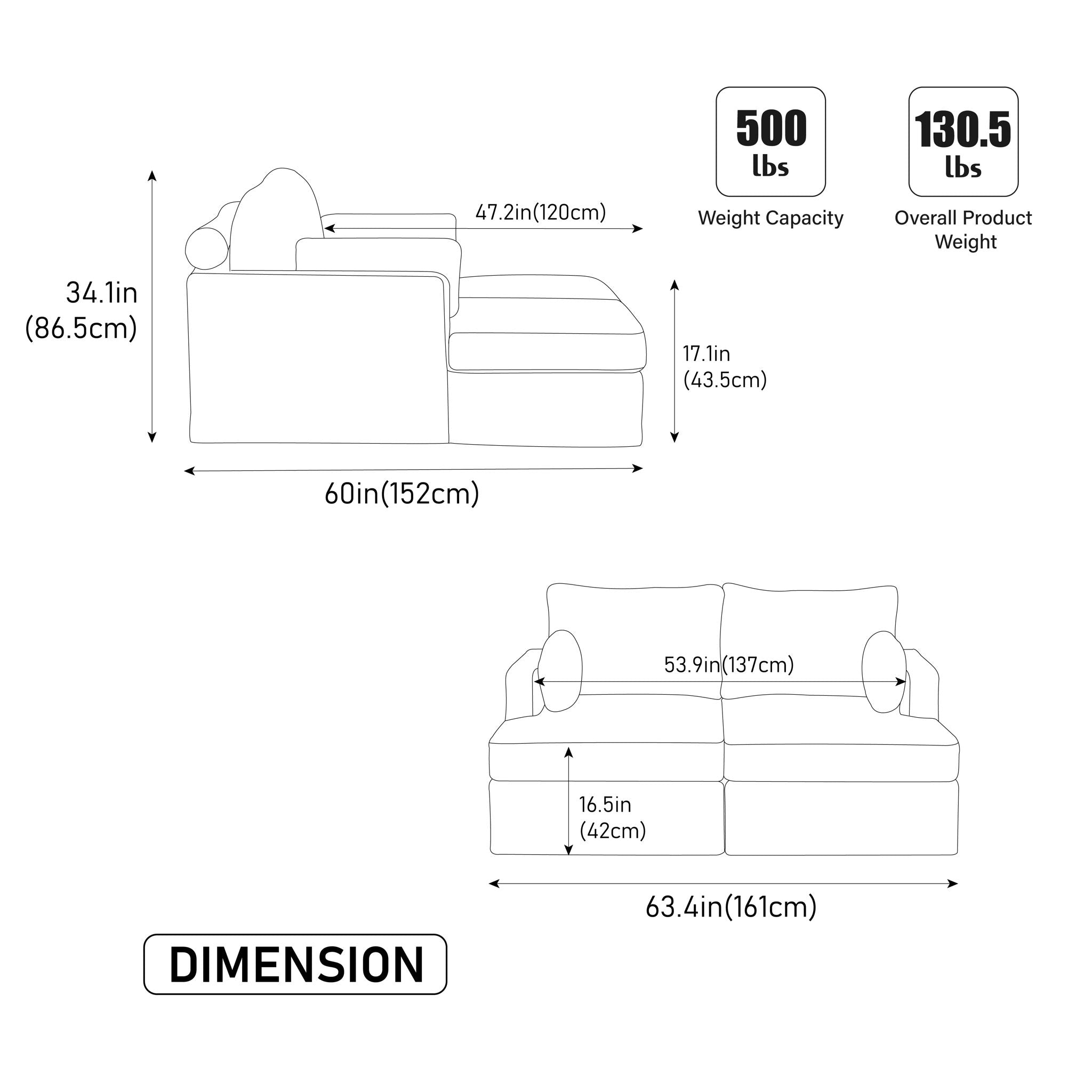 Wide Sofa Bed - Taupe