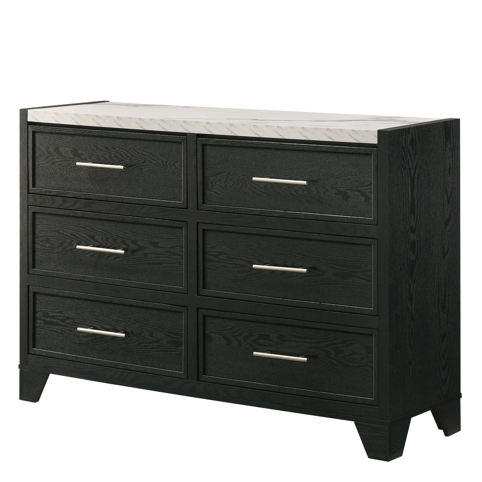6 Drawers Dresser - Black / White