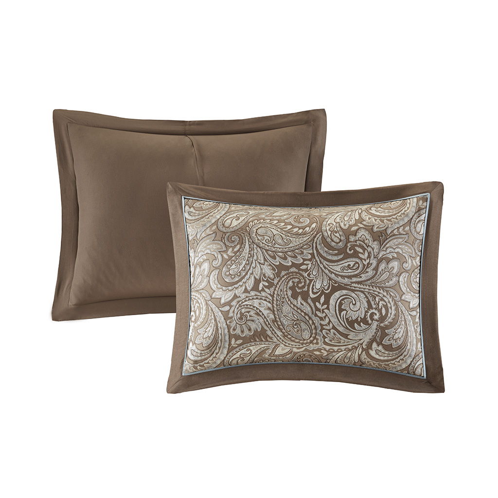 Aubrey - King 6 Piece Duvet Cover Set - Blue / Brown