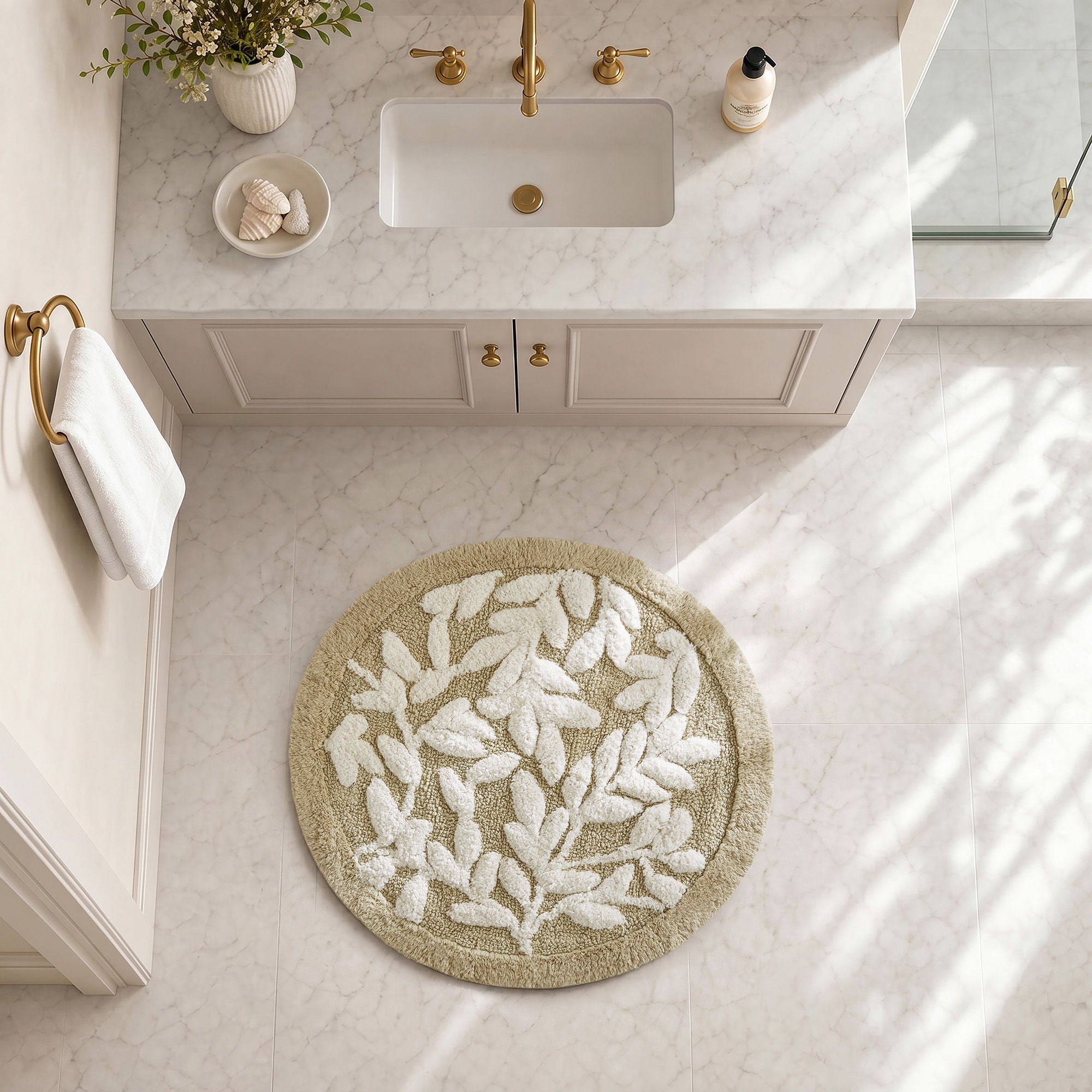Serene - Cotton Tufted Bath Rug - Natural